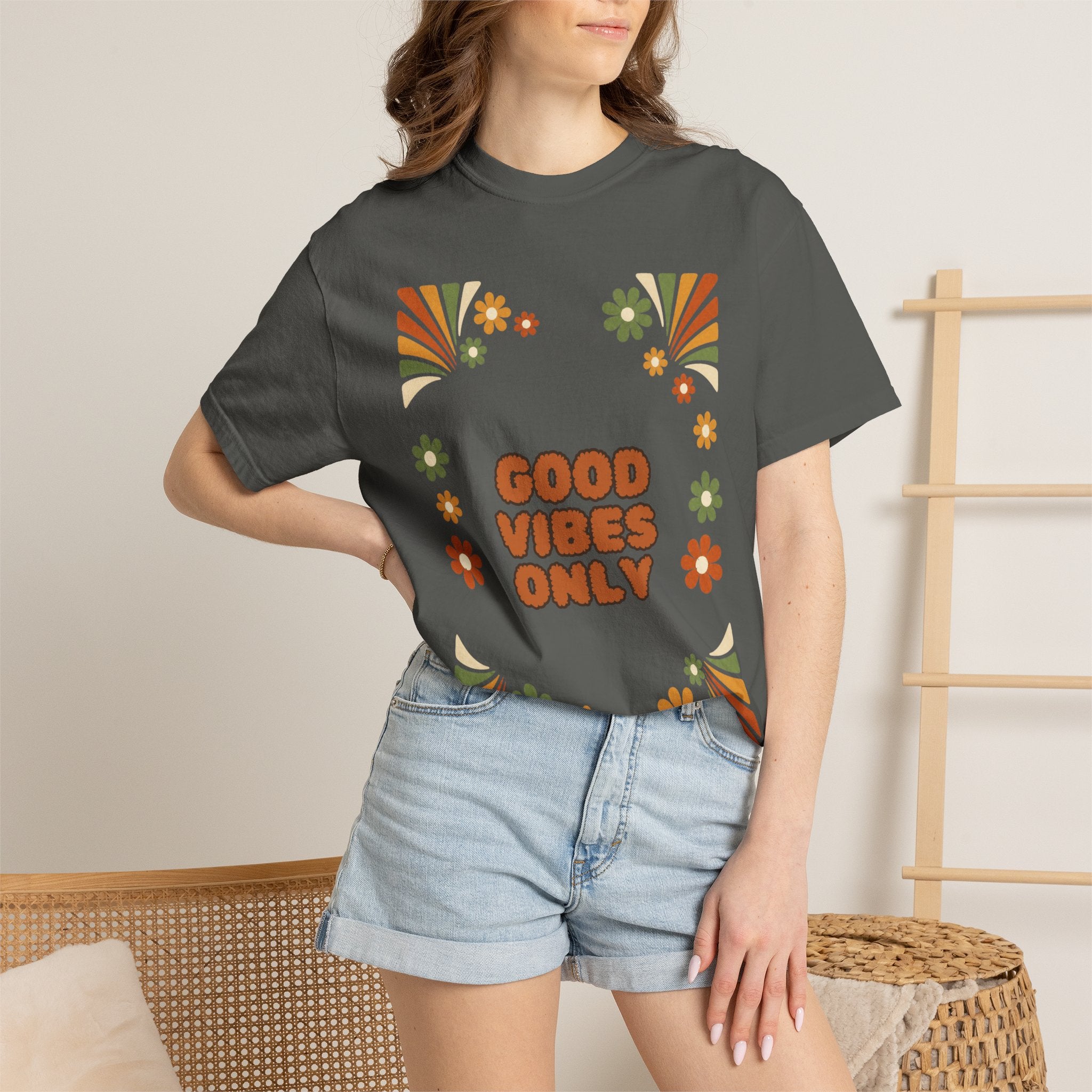 Good Vibes Only Shirt, Retro Groovy Tee, 70s Aesthetic Gift, Positive Affirmation Sweatshirt