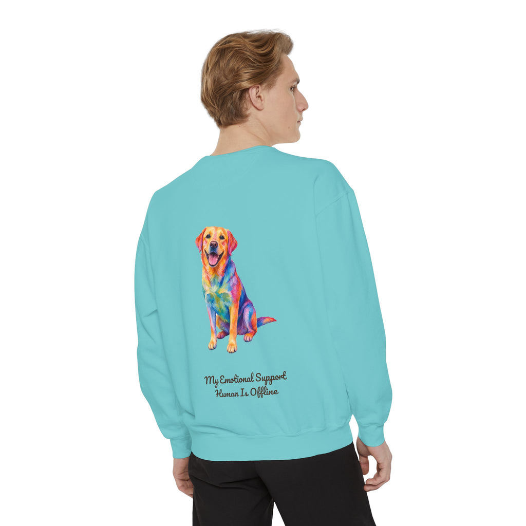 Labrador Shirt, My Emotional Support Human Is Offline Tee, Funny Lab Dog Mom Gift, Painterly Dog Lover Sweatshirt