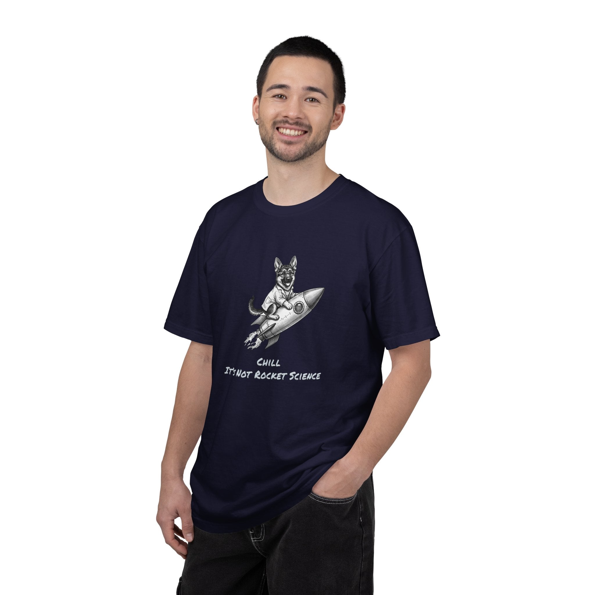 Dog on Rocket T-Shirt — Chill, It's Not Rocket Science