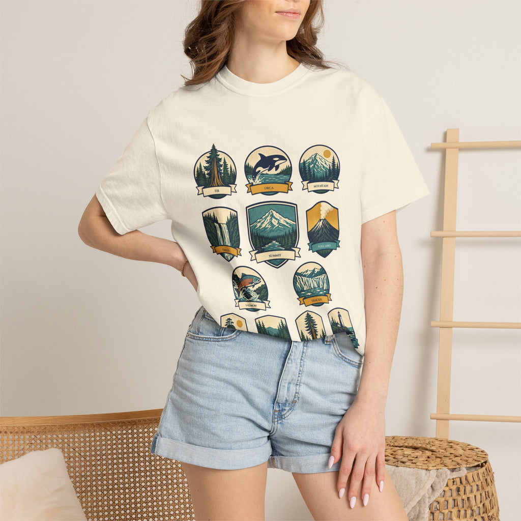 Pacific Northwest Shirt, PNW National Parks Badge Tee, Hiking Camping Gift, Retro Outdoor Adventure Sweatshirt