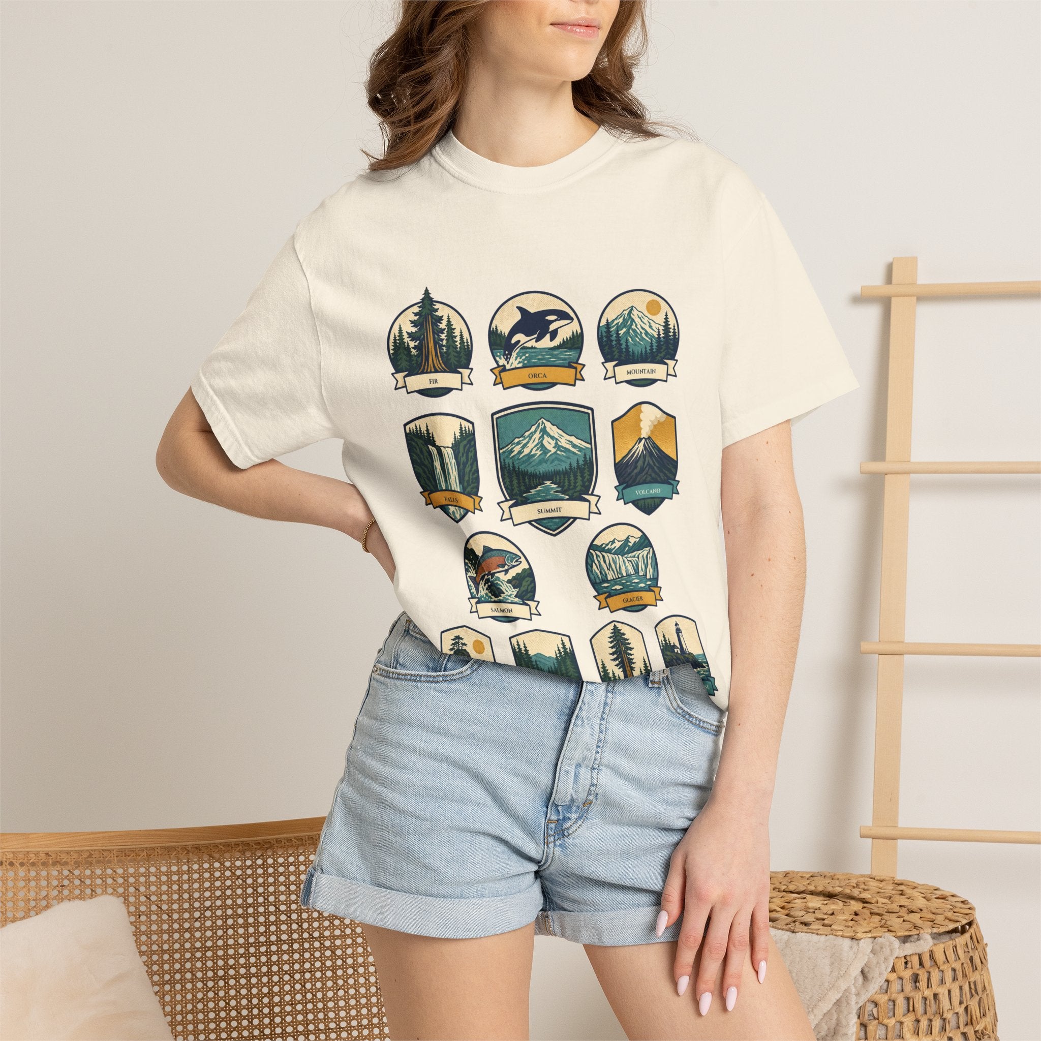 Pacific Northwest Shirt, PNW National Parks Badge Tee, Hiking Camping Gift, Retro Outdoor Adventure Sweatshirt