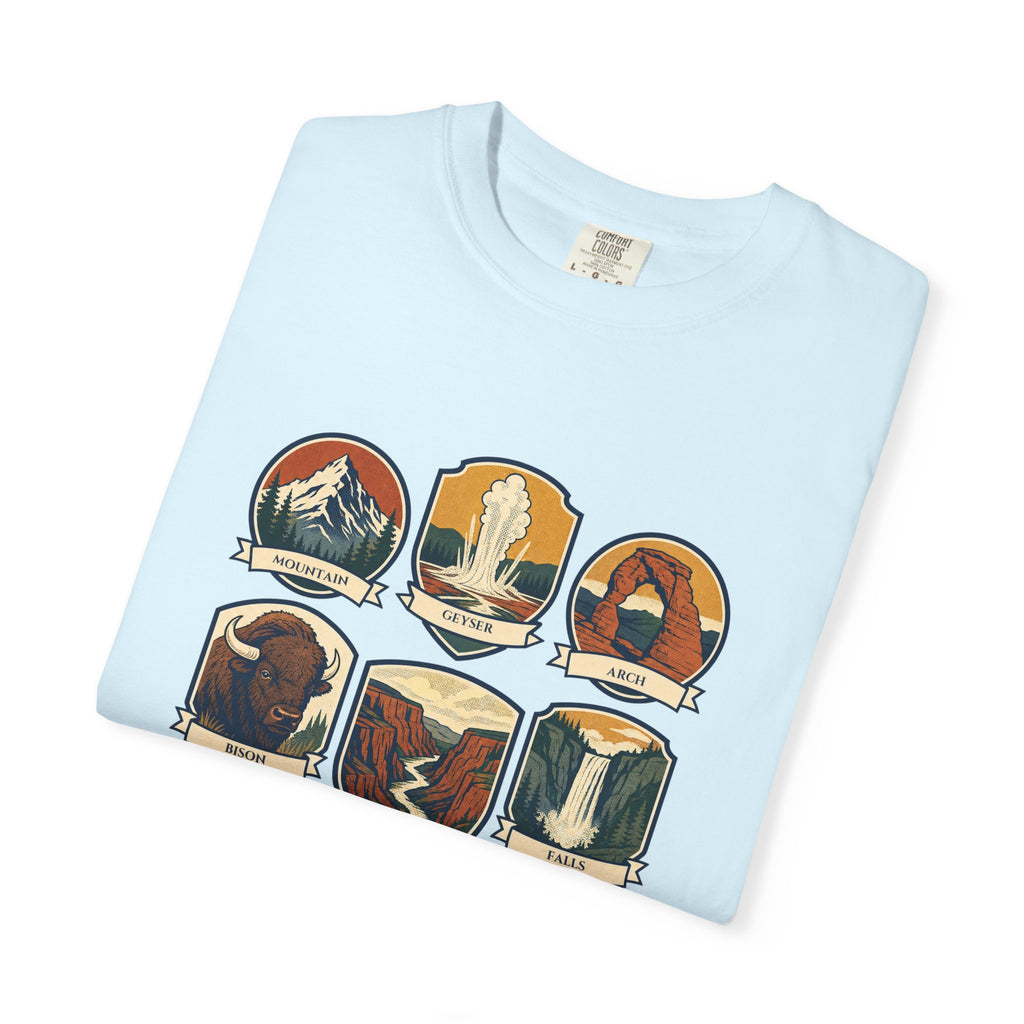 National Parks Shirt, 63 National Parks Badge Tee, Hiking Camping Gift, Retro Adventure Sweatshirt, Outdoor Nature Lover