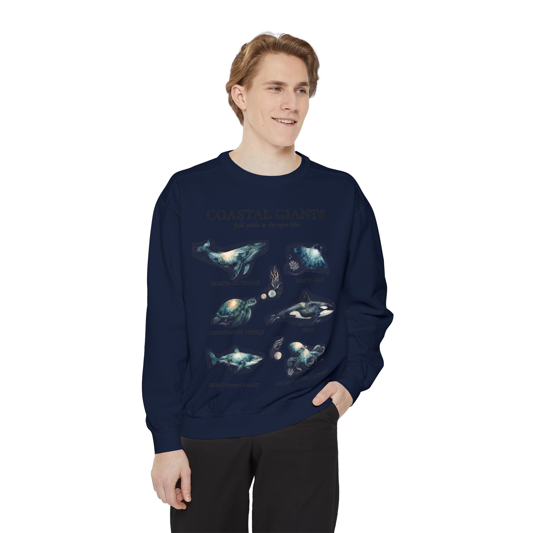 Coastal Giants Ocean Field Guide Shirt, Whale Manta Sea Turtle Tee, Marine Life Ocean Lover Gift, Nautical Sweatshirt