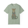 Boho Leopard Shirt, Folk Art Leopard Tee, Japanese Pattern Big Cat Lover Gift, Vintage Floral Leopard Sweatshirt