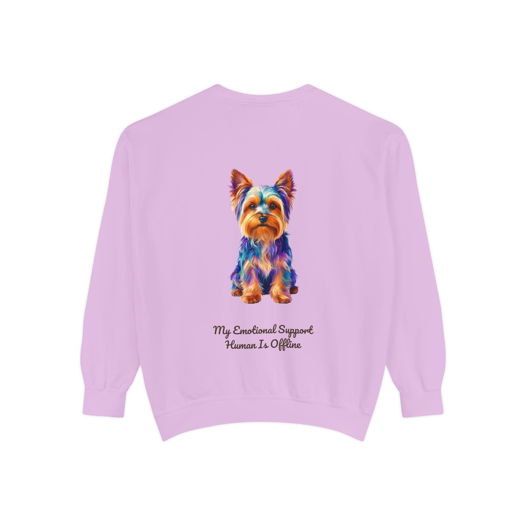Yorkie Shirt, My Emotional Support Human Is Offline Tee, Funny Yorkshire Terrier Dog Mom Gift, Dog Lover Sweatshirt