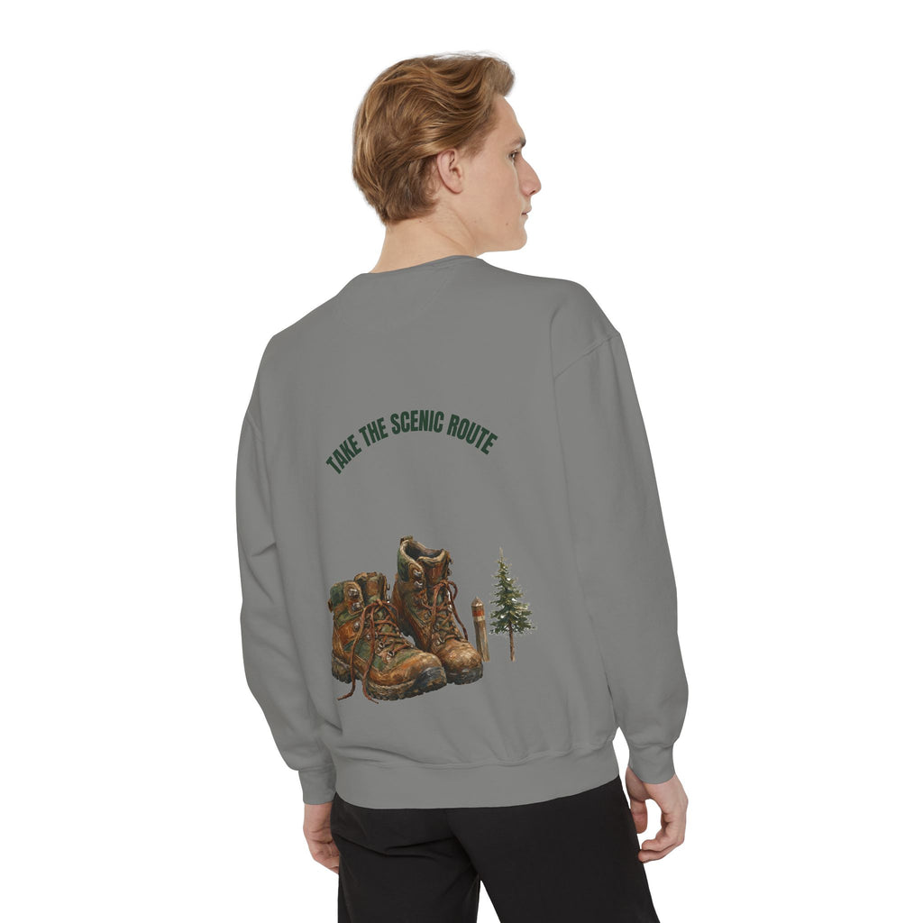Take the Scenic Route Shirt, Hiking Trail Tee, Outdoor Adventure Nature Gift, Painterly Mountain Sweatshirt