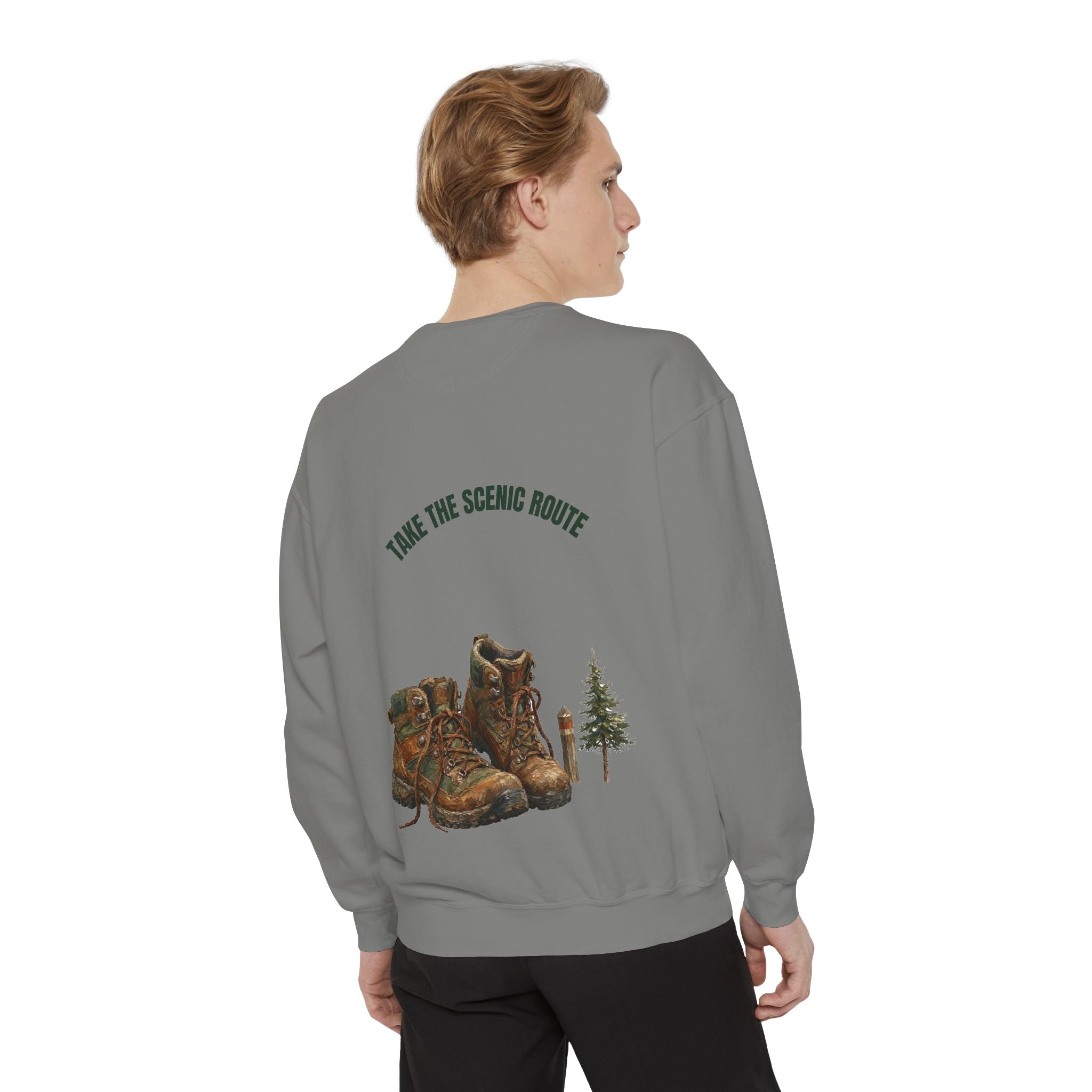 Take the Scenic Route Shirt, Hiking Trail Tee, Outdoor Adventure Nature Gift, Painterly Mountain Sweatshirt