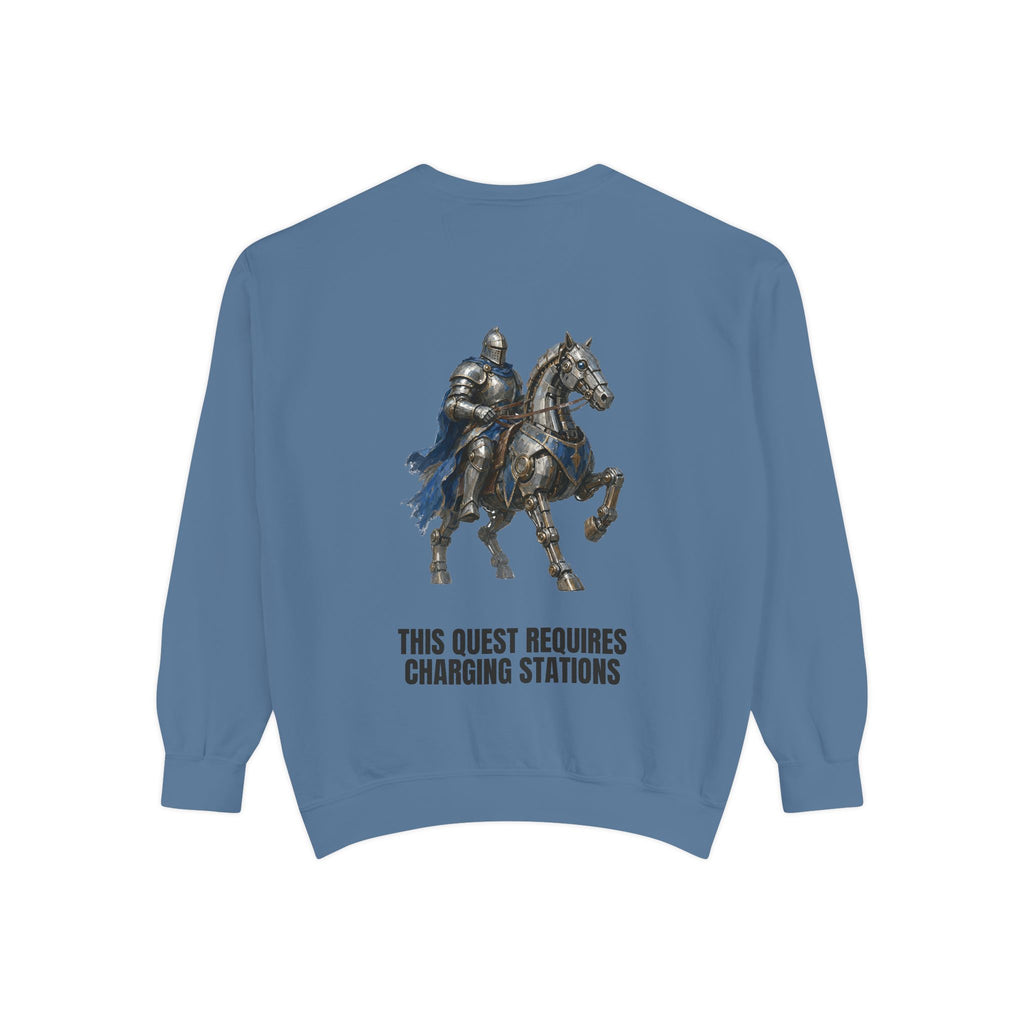 This Quest Requires Charging Stations Shirt, Knight Robot Horse Tee, Funny Gamer Tech Gift, Sci-Fi Fantasy Sweatshirt
