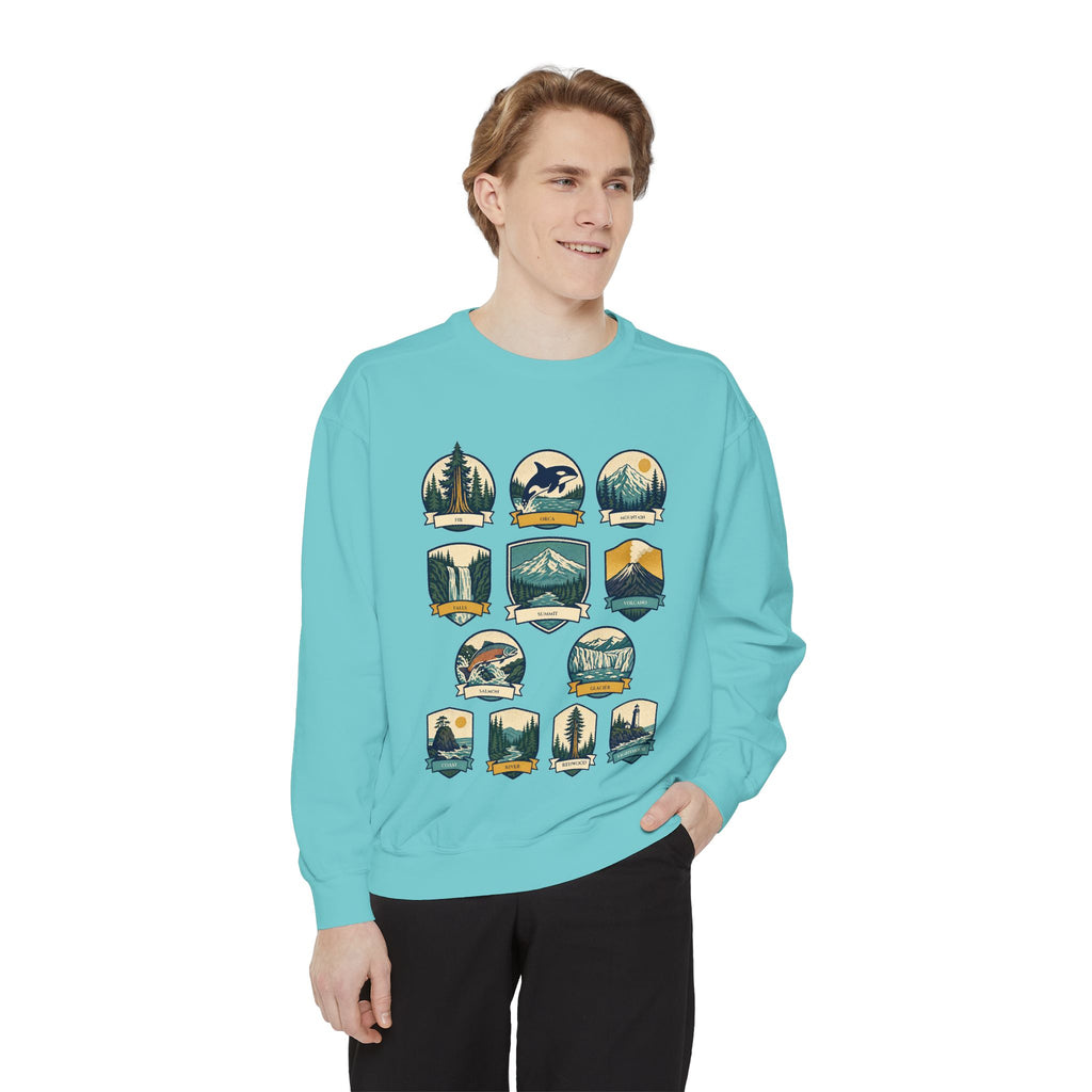 Pacific Northwest Shirt, PNW National Parks Badge Tee, Hiking Camping Gift, Retro Outdoor Adventure Sweatshirt