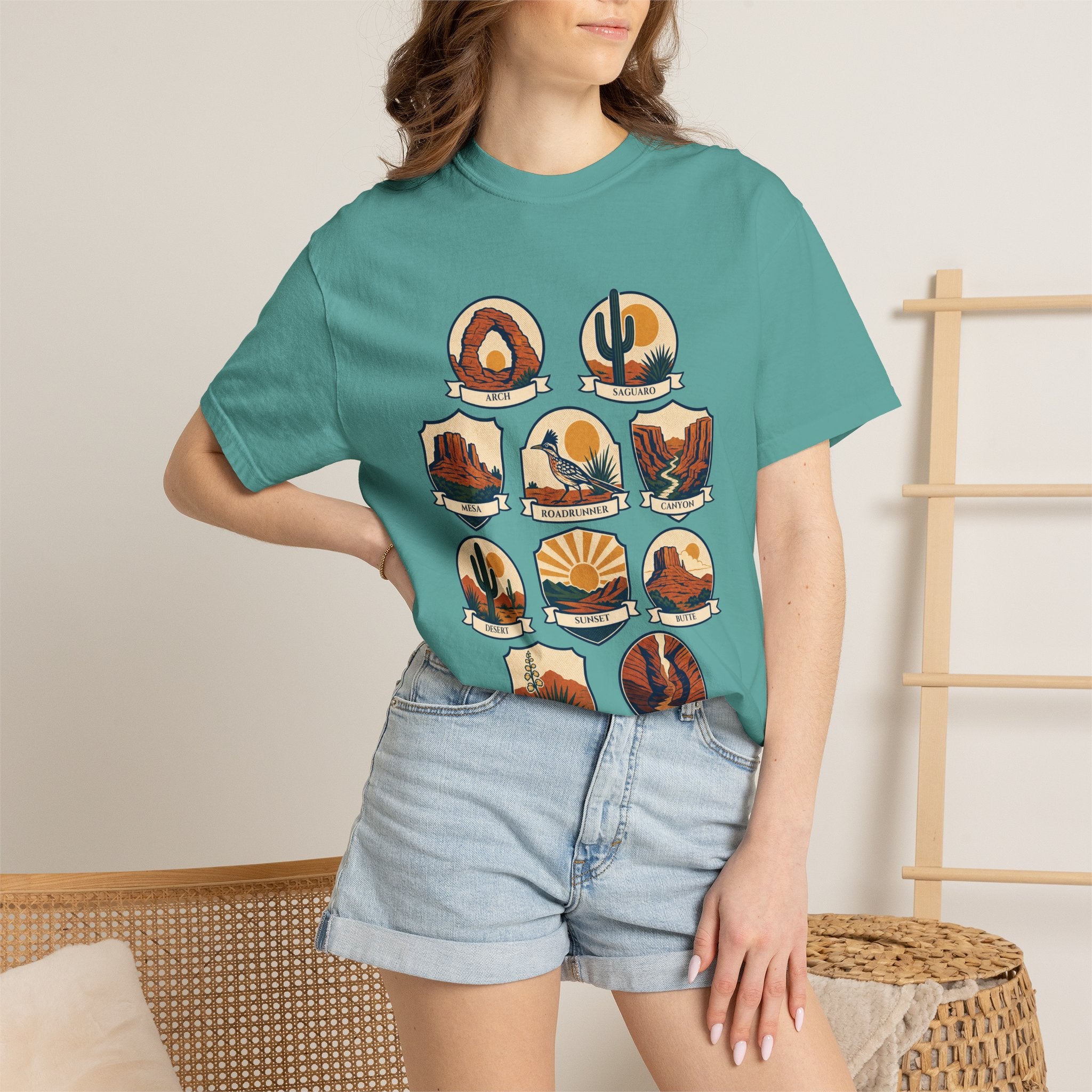 Southwest National Parks Shirt, Desert Badge Tee, Arizona Utah Hiking Gift, Retro Adventure Cactus Sweatshirt