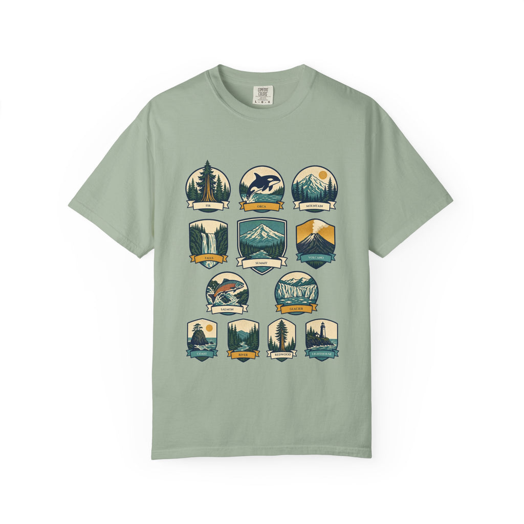 Pacific Northwest Shirt, PNW National Parks Badge Tee, Hiking Camping Gift, Retro Outdoor Adventure Sweatshirt