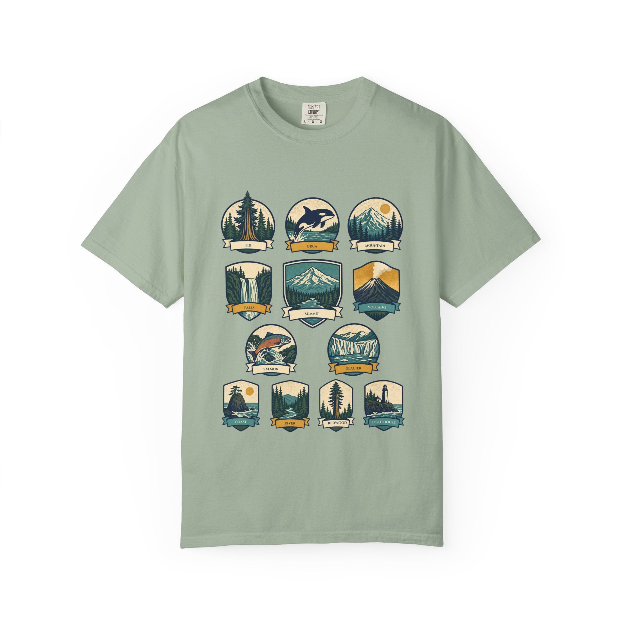 Pacific Northwest Shirt, PNW National Parks Badge Tee, Hiking Camping Gift, Retro Outdoor Adventure Sweatshirt
