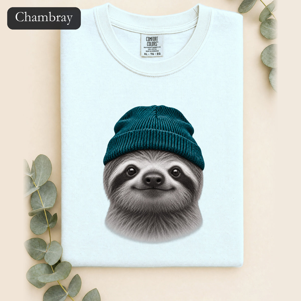 Sloth Wearing Knit Beanie | Cozy Winter Animal Tee