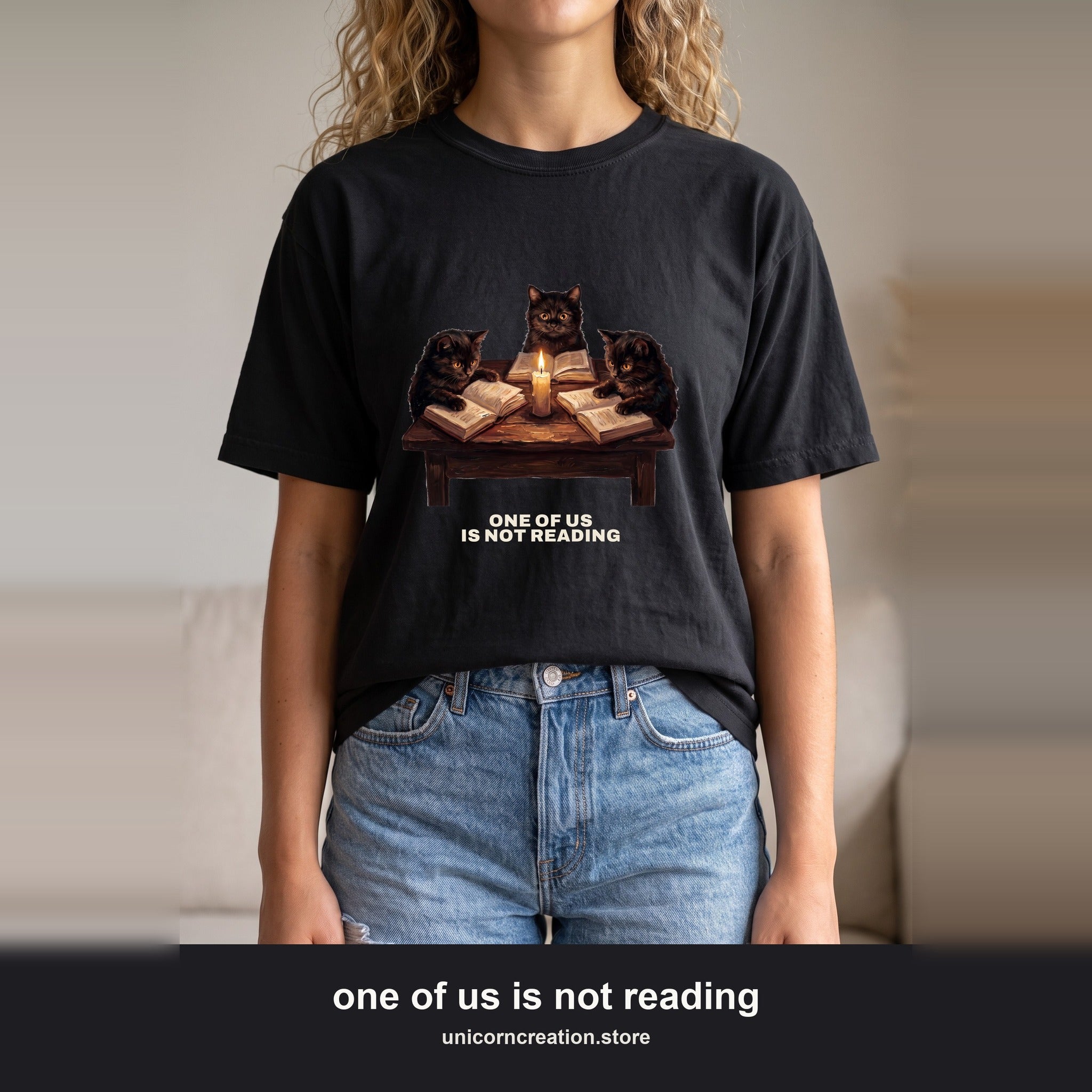 Book Club Cats Shirt, One Of Us Is Not Reading Tee, Funny Book Club Group Tee, Reader Cat Lover Gift