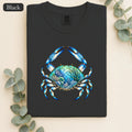 Ocean Blue Crab Illustration Shirt | Coastal Sea Life Tee