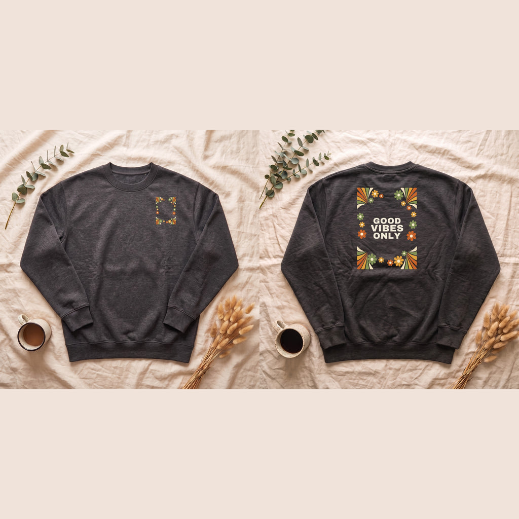 Good Vibes Only Shirt, Retro Groovy Tee, 70s Aesthetic Gift, Positive Affirmation Sweatshirt