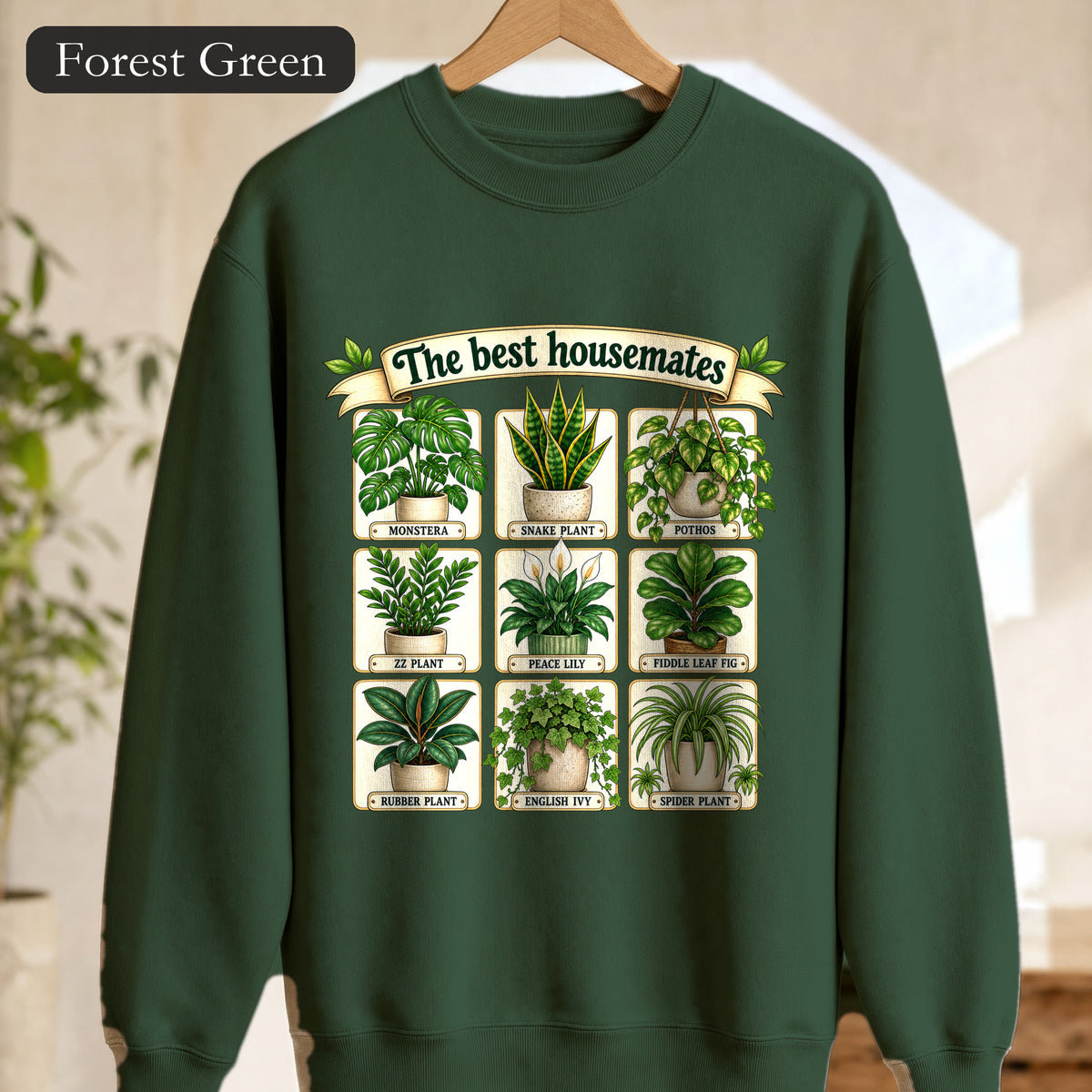 The Best Housemates plant grid Sweatshirt | Crewneck