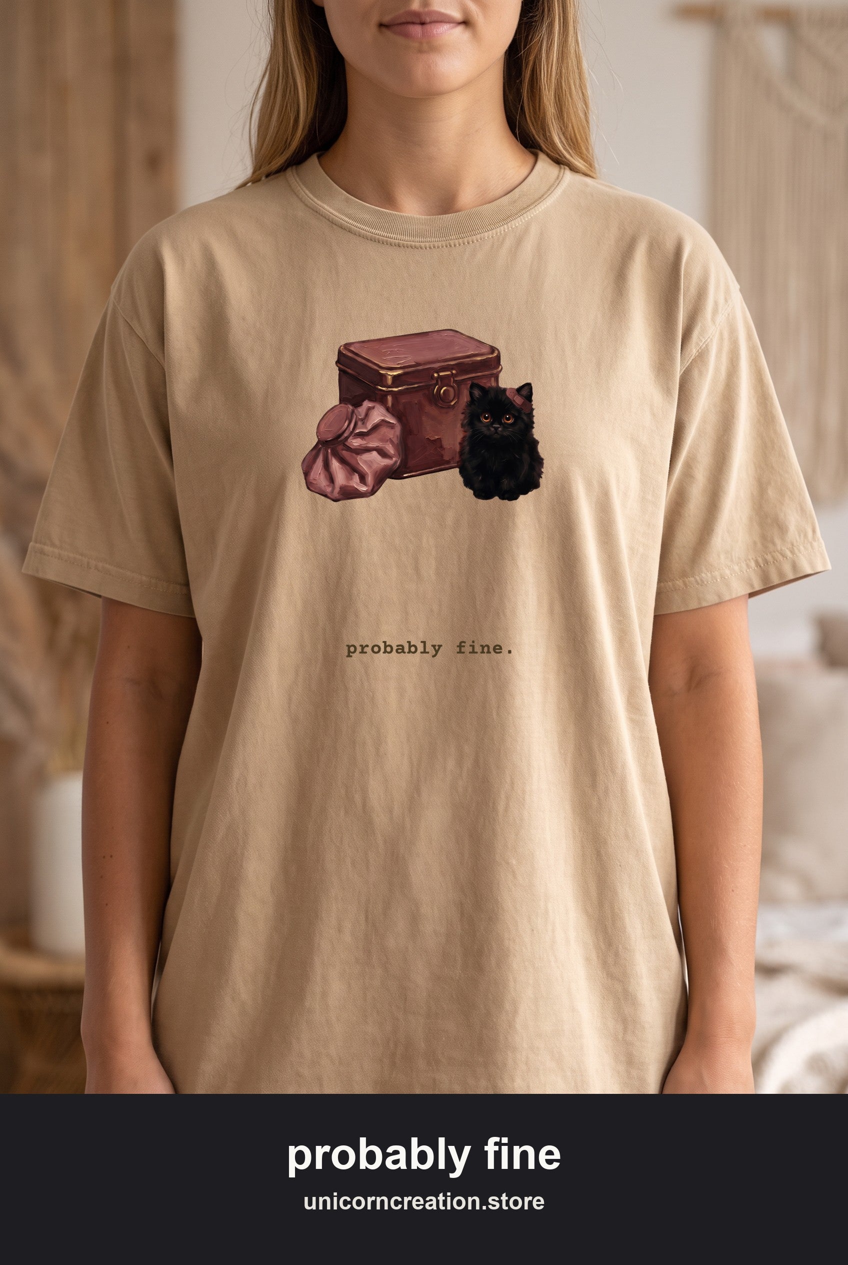 Probably Fine School Nurse Cat Shirt, Funny Nurse Tee, First Aid Cat Nurse Tee, Nurse Appreciation Gift