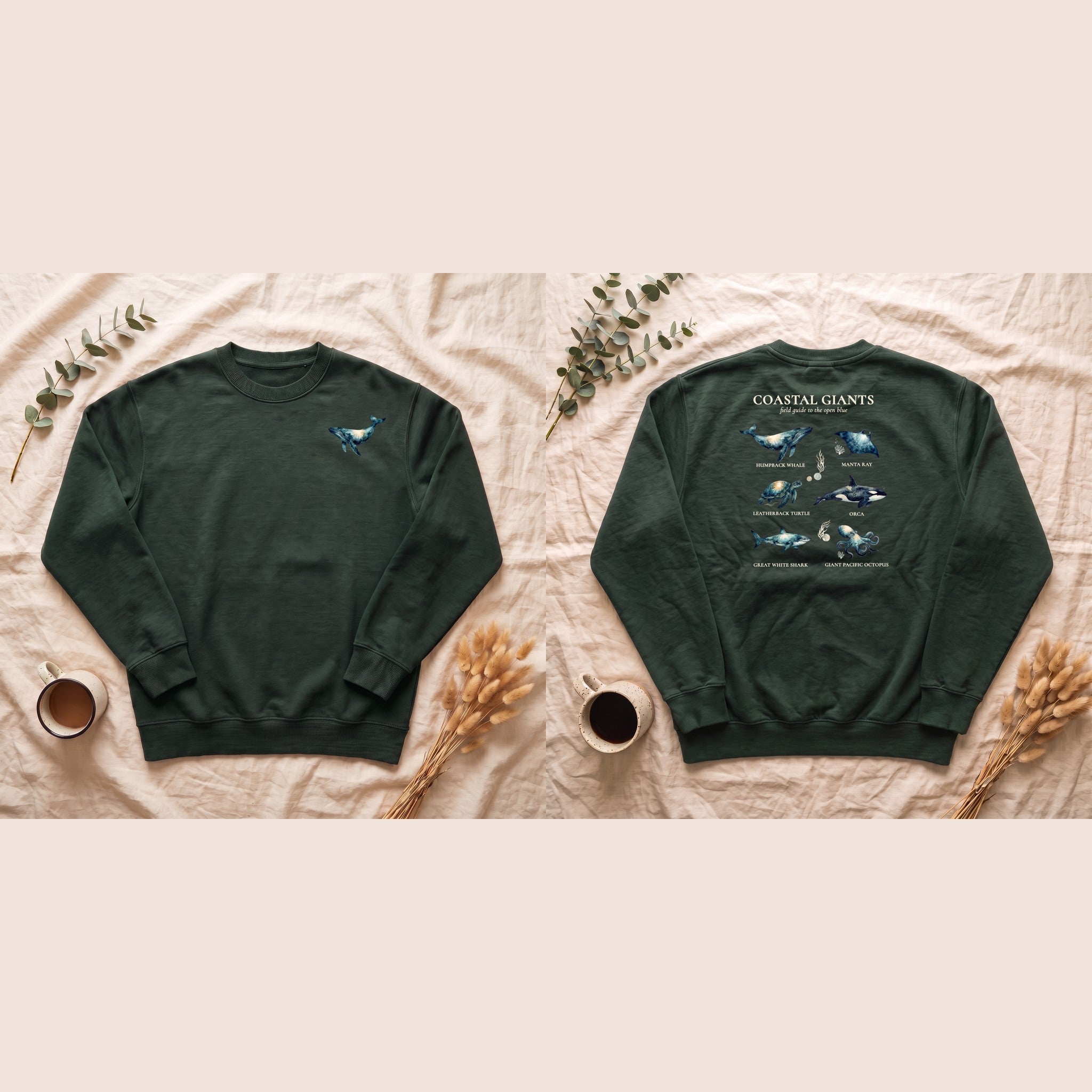 Coastal Giants Ocean Field Guide Shirt, Whale Manta Sea Turtle Tee, Marine Life Ocean Lover Gift, Nautical Sweatshirt