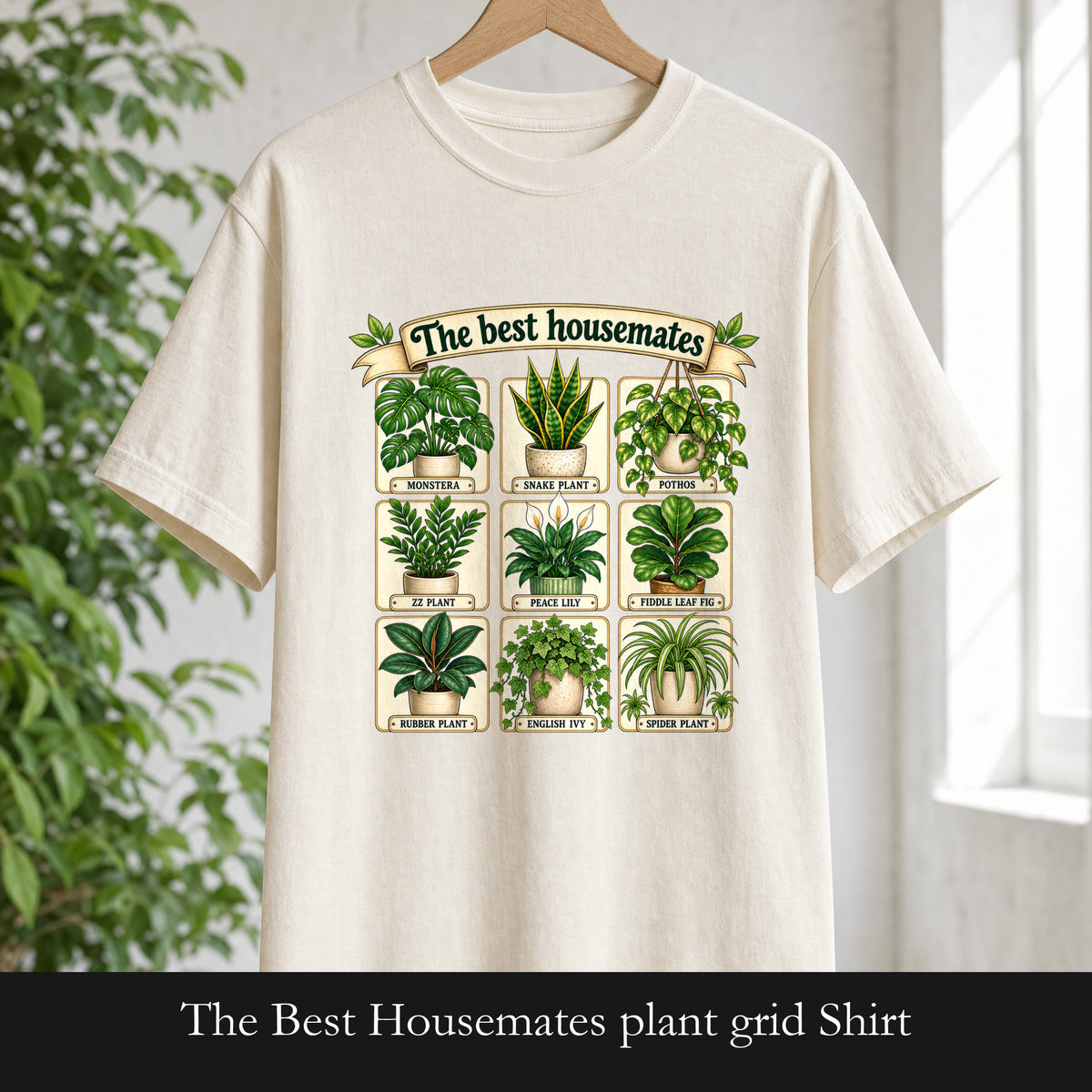 The Best Housemates plant grid Shirt | Tee