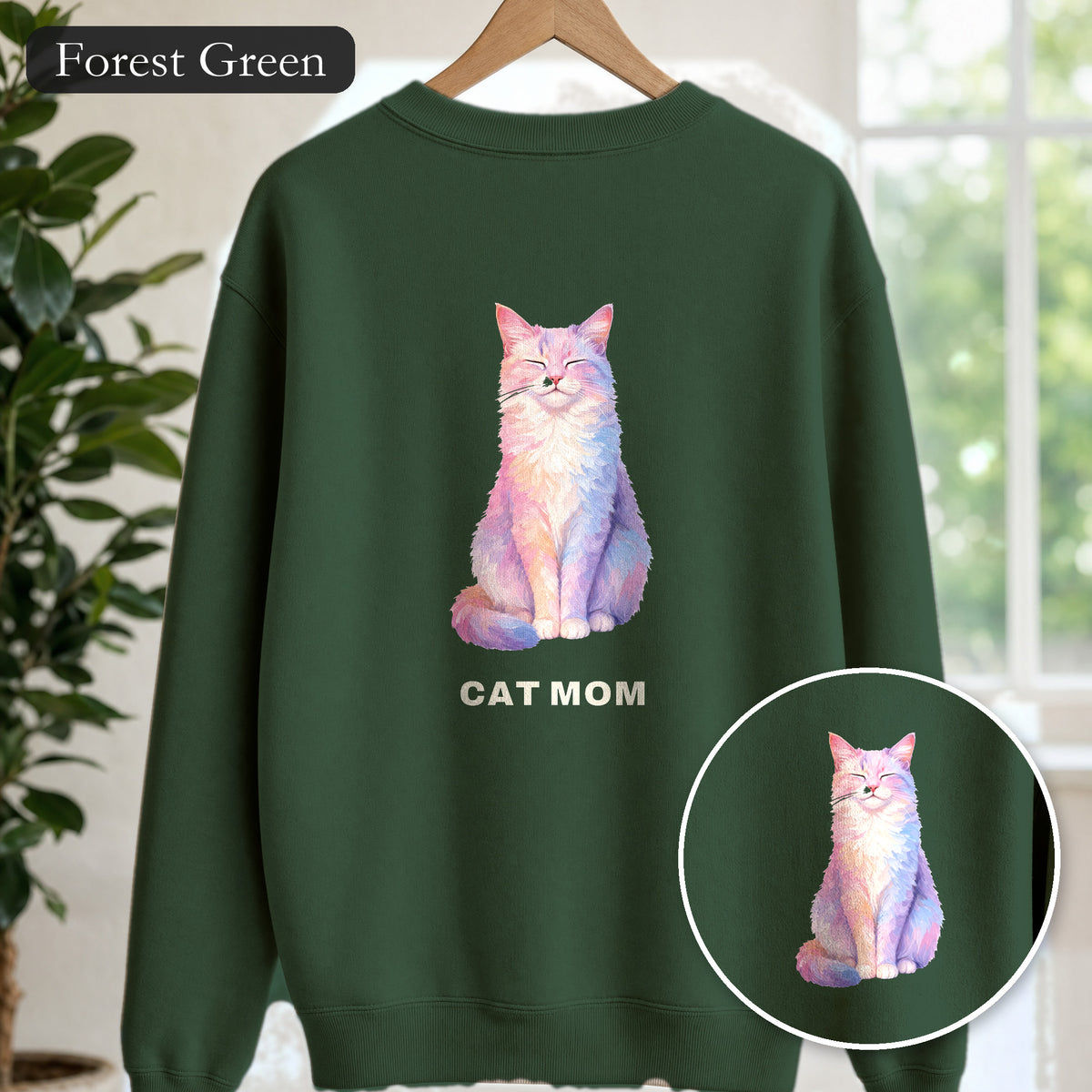 Cat Mom Shirt, Pastel Painterly Cat Tee, Cute Cat Lover Gift, Cat Owner Sweatshirt for Her