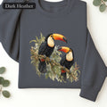 Toucan Pair Tropical Bird Crewneck Sweatshirt | Botanical Illustration
