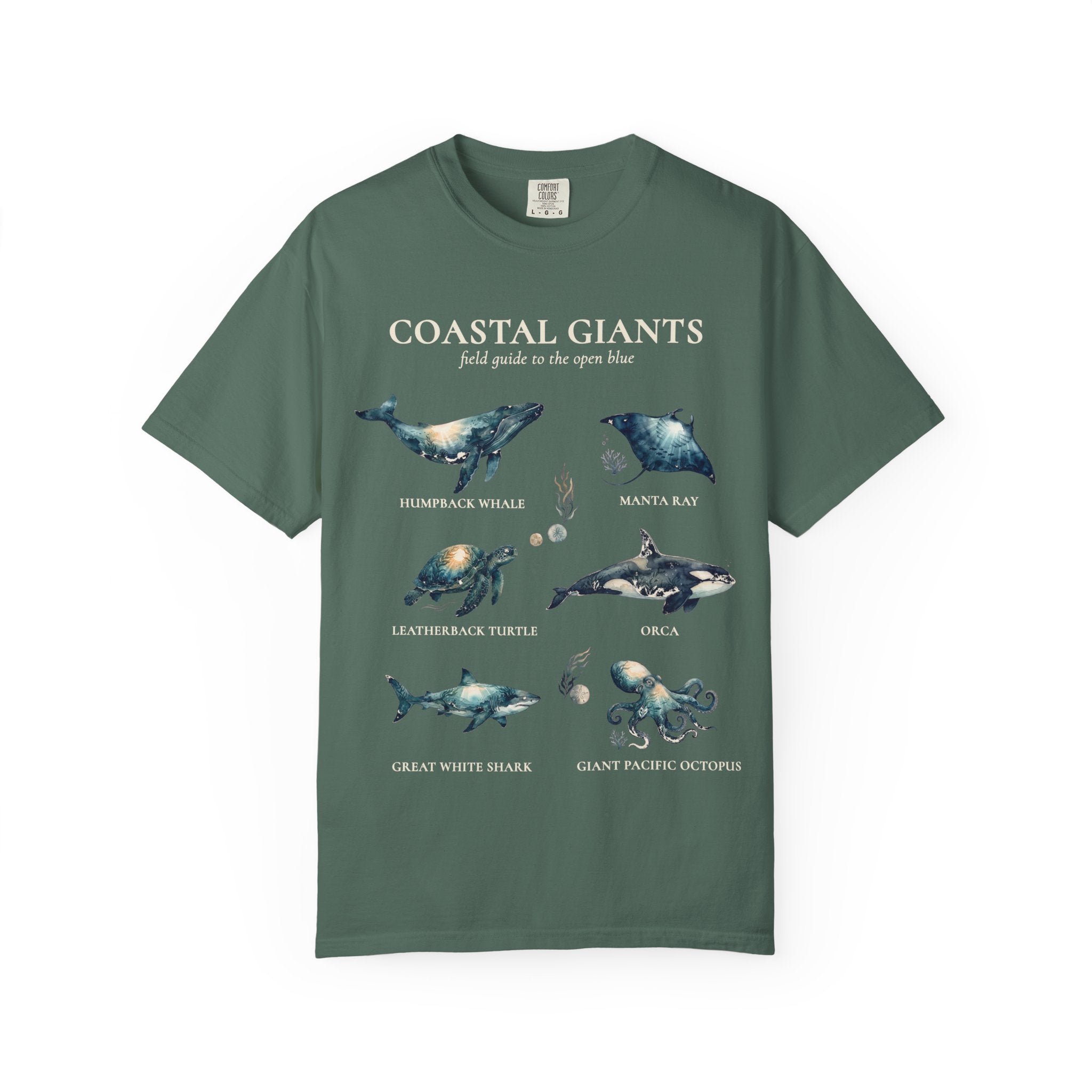 Coastal Giants Ocean Field Guide Shirt, Whale Manta Sea Turtle Tee, Marine Life Ocean Lover Gift, Nautical Sweatshirt