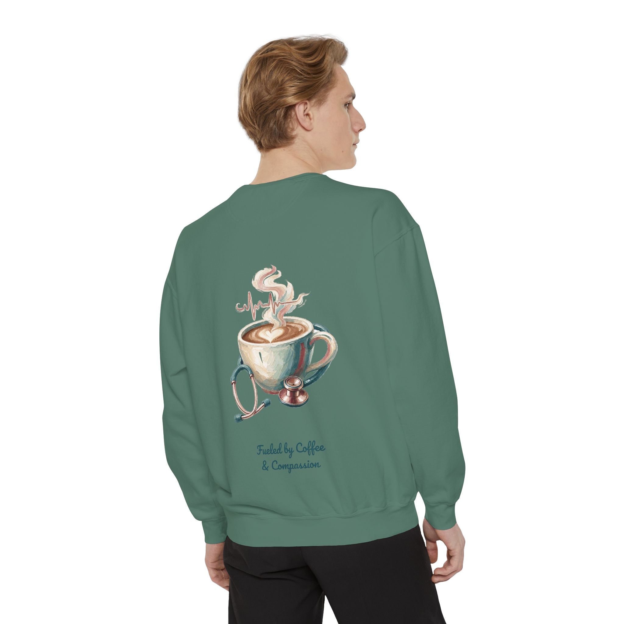 Nurse Shirt, Fueled by Coffee and Compassion Tee, Nurse Week RN Gift, Painterly Nurse Coffee Sweatshirt