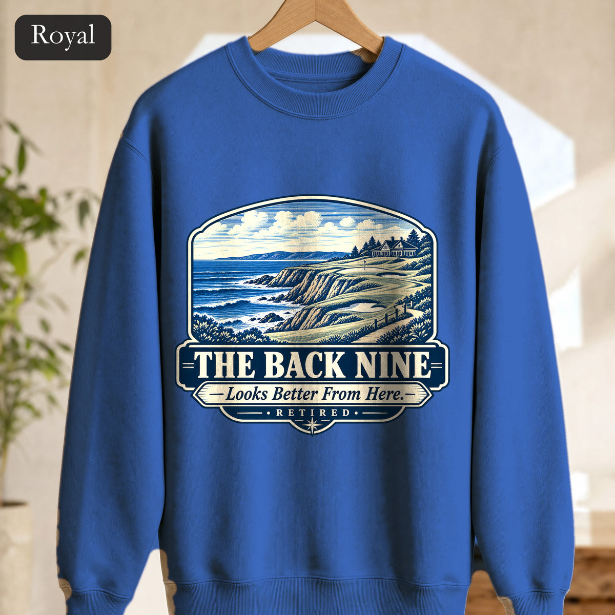The Back Nine Sweatshirt, Scenic Golf Coast Crewneck, Vintage Golf Course Graphic, Golfer Gift