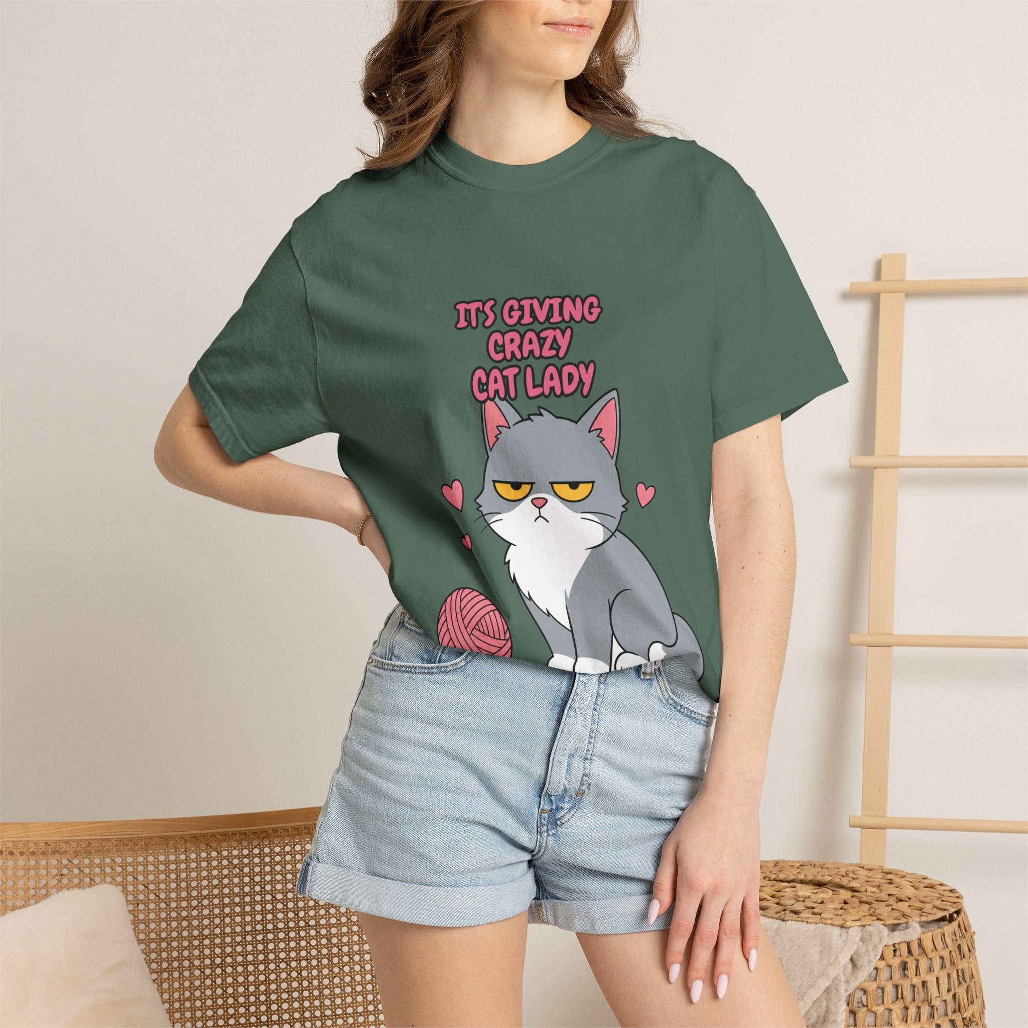 It's Giving Crazy Cat Lady Shirt, Grey Cat Mom Tee, Cat Lover Gift, Funny Cat Owner Sweatshirt