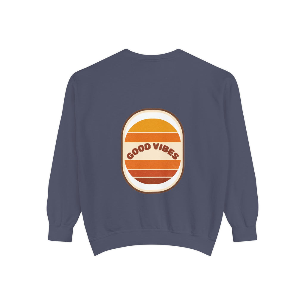 Good Vibes Retro Sunset Shirt, 70s Aesthetic Tee, Vintage Sunset Stripes Gift, Groovy Summer Sweatshirt