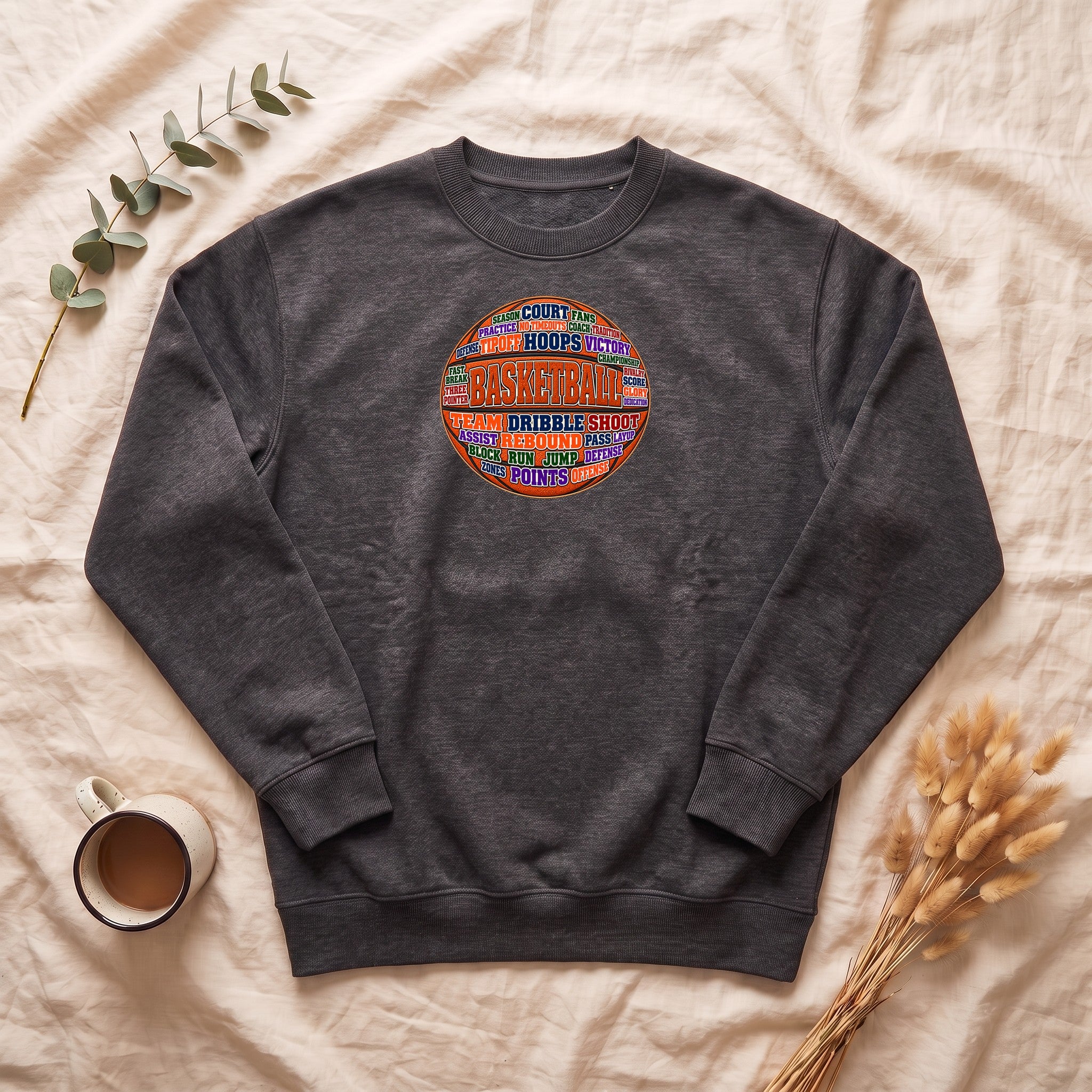 Basketball Word Art Sweatshirt | Basketball Typography Crewneck