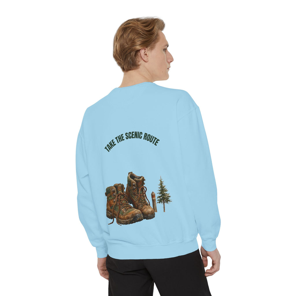 Take the Scenic Route Shirt, Hiking Trail Tee, Outdoor Adventure Nature Gift, Painterly Mountain Sweatshirt