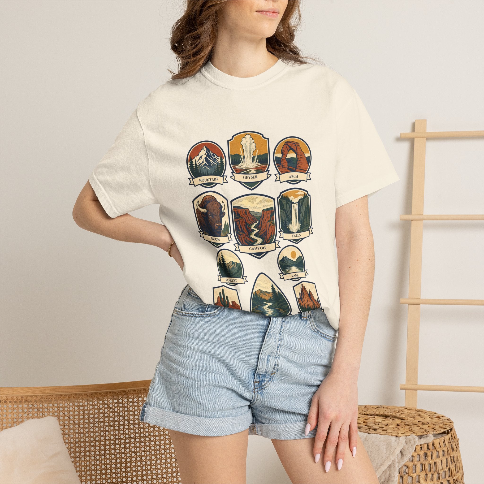 National Parks Shirt, 63 National Parks Badge Tee, Hiking Camping Gift, Retro Adventure Sweatshirt, Outdoor Nature Lover