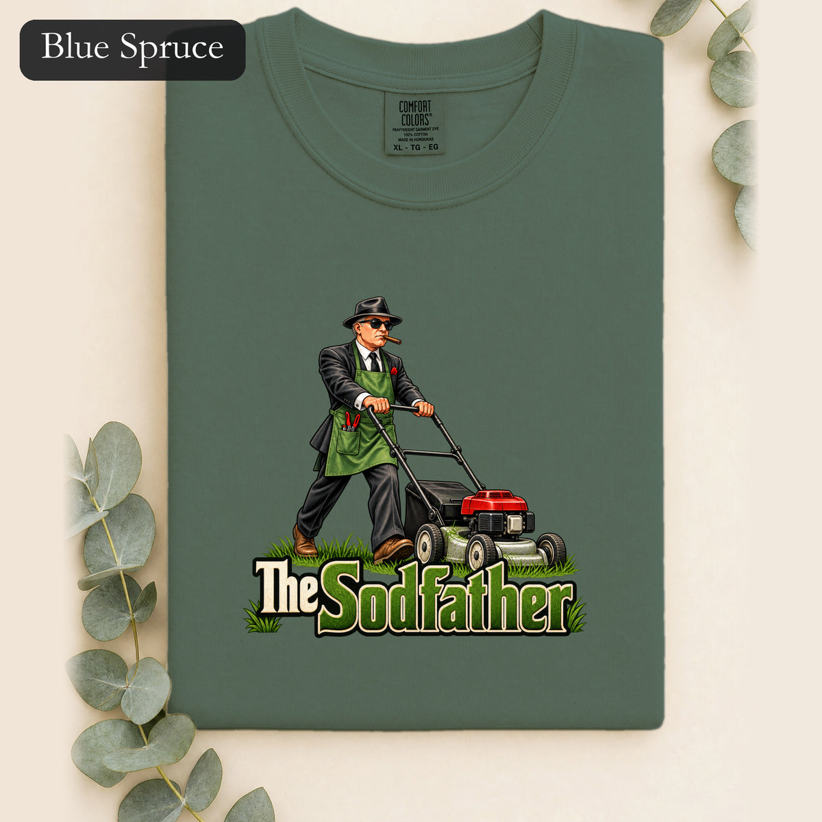 The Sodfather lawn mower illustration Shirt | Gardening humor