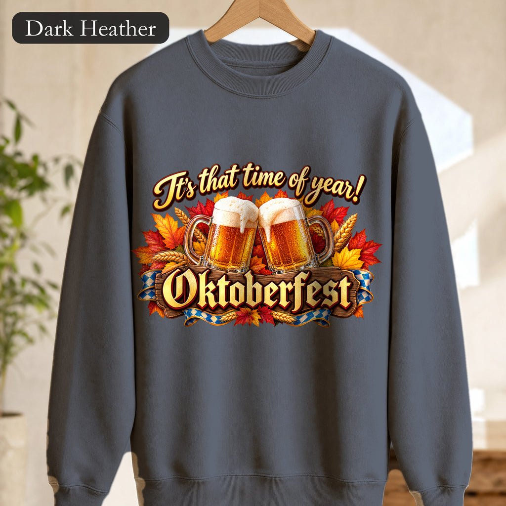 Oktoberfest beer mugs and fall leaves Sweatshirt | It's that time of year