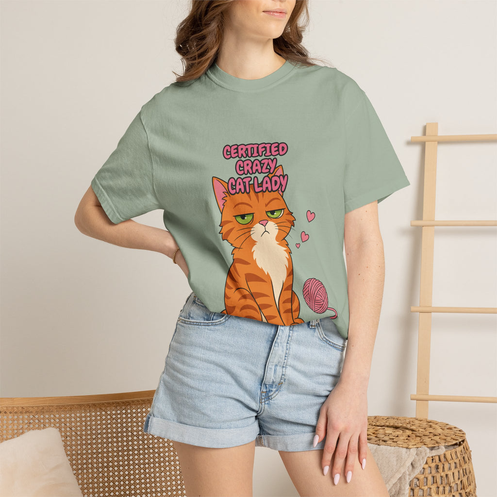 Certified Crazy Cat Lady Shirt, Orange Cat Mom Tee, Ginger Cat Lover Gift, Funny Cat Owner Sweatshirt