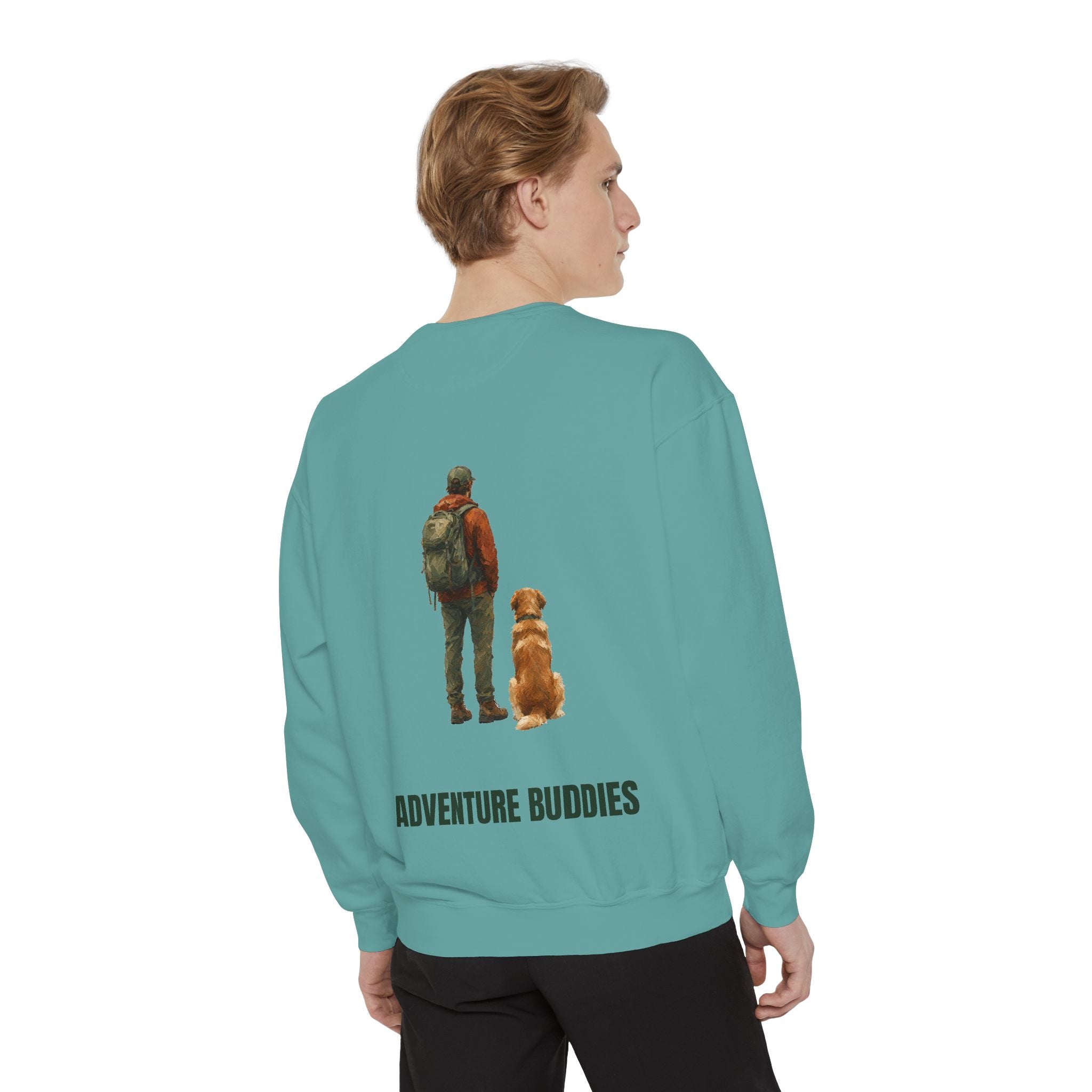 Adventure Buddies Shirt, Dog and Human Hiking Tee, Matching Dog Owner Gift, Painterly Outdoor Sweatshirt