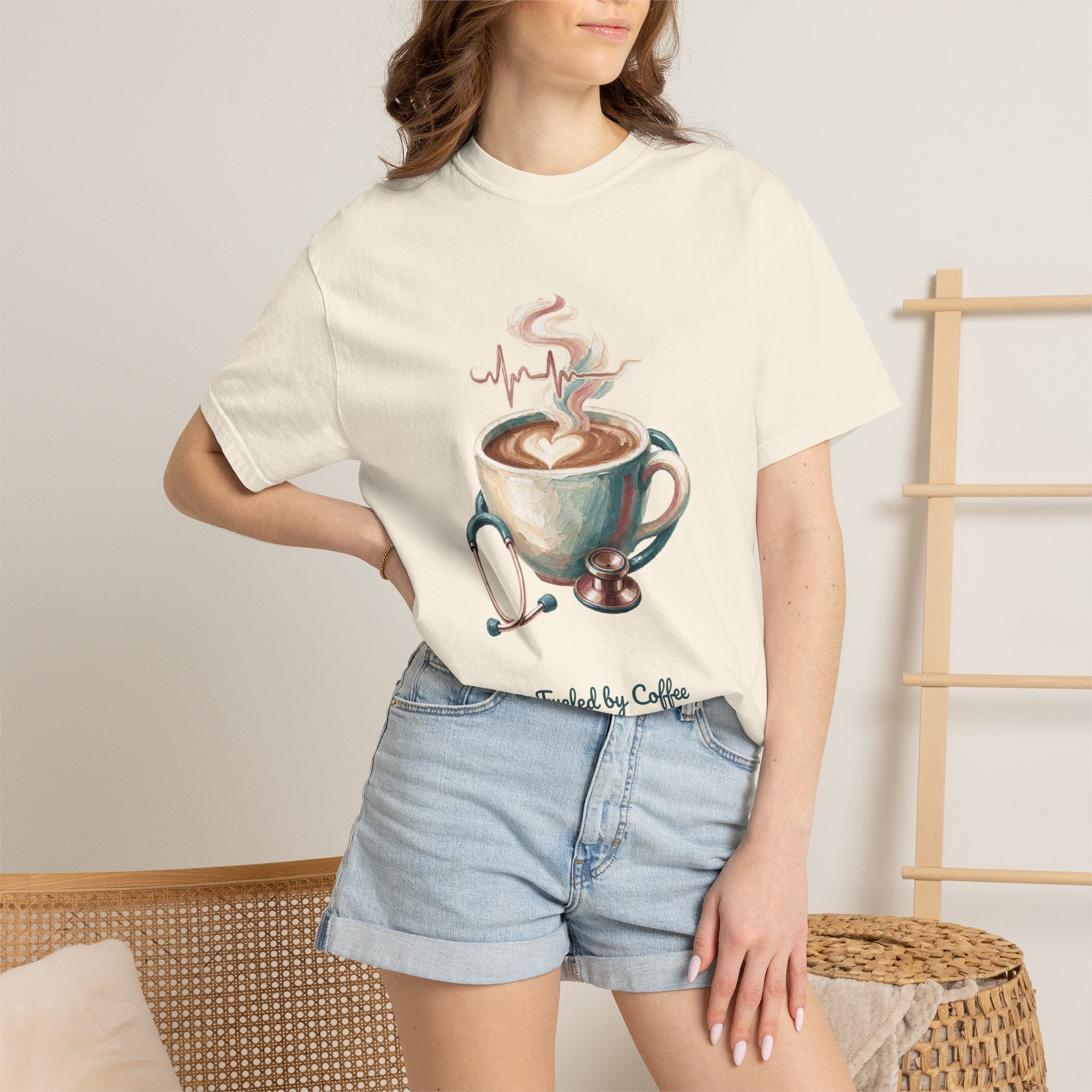 Nurse Shirt, Fueled by Coffee and Compassion Tee, Nurse Week RN Gift, Painterly Nurse Coffee Sweatshirt