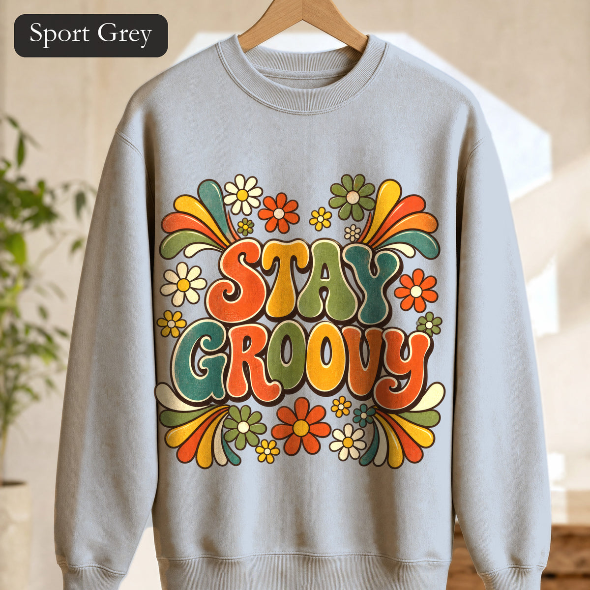 Stay Groovy Shirt, Retro 70s Tee, Groovy Aesthetic Gift, Positive Vibes Sweatshirt