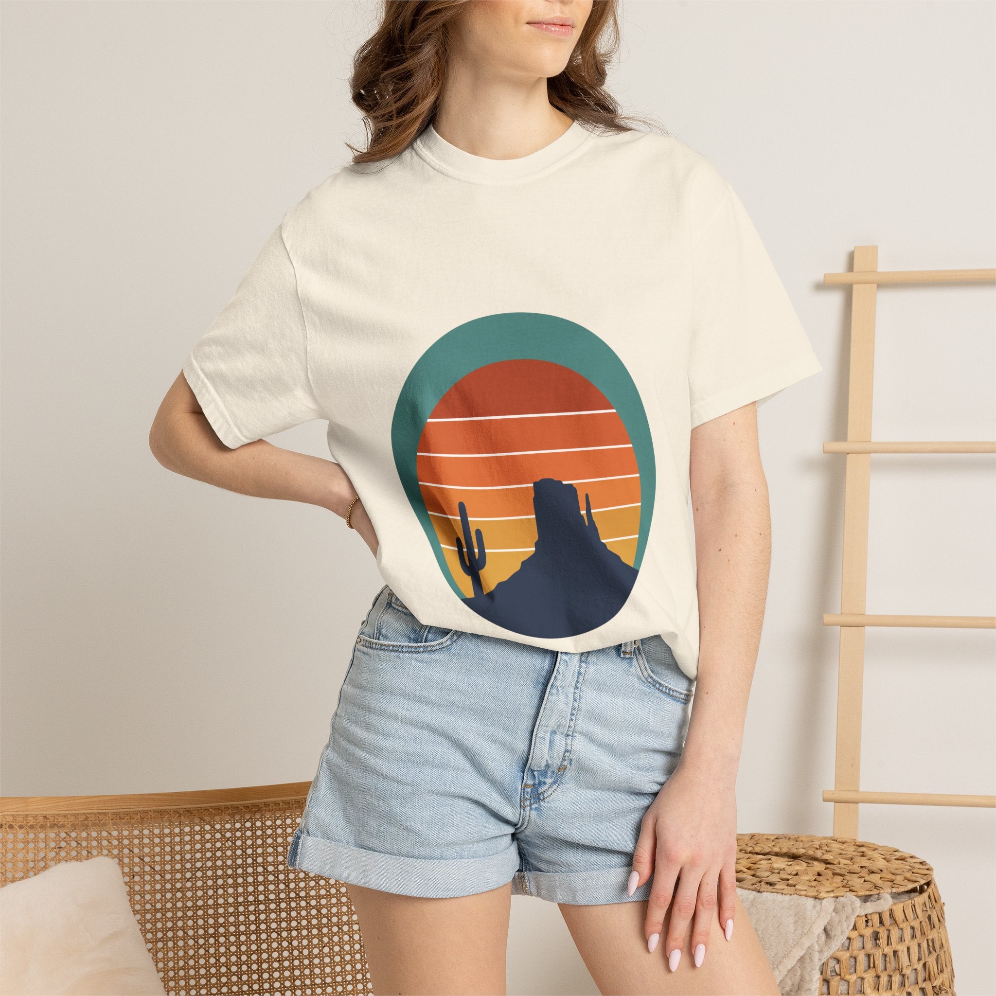 Retro Sunset Desert Shirt, Vintage Cactus Tee, Southwest Nature Gift, 70s Landscape Sweatshirt