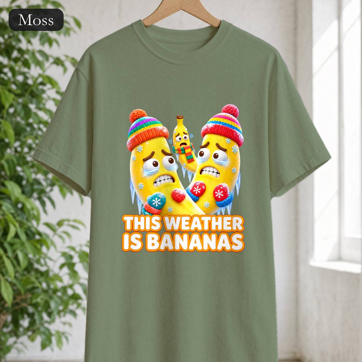 This Weather Is Bananas Shirt, Funny Freezing Banana Tee, Winter Fruit Pun Gift, Cold Weather Humor Sweatshirt