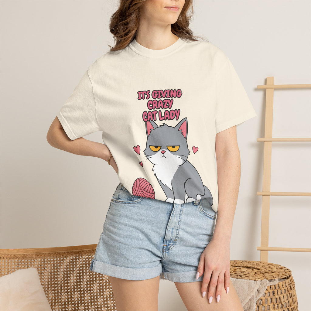 It's Giving Crazy Cat Lady Shirt, Grey Cat Mom Tee, Cat Lover Gift, Funny Cat Owner Sweatshirt