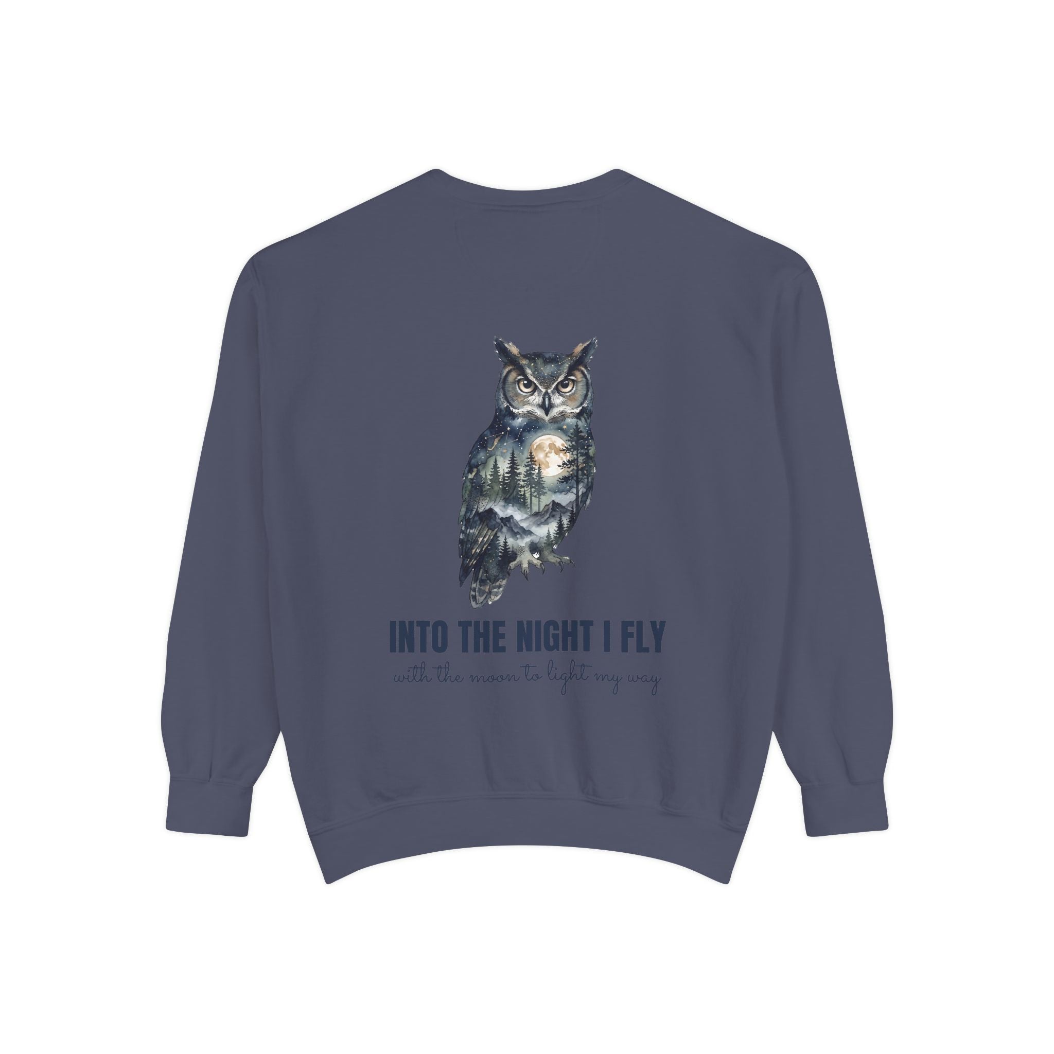 Into the Night I Fly Shirt, Owl Double Exposure Tee, Starlit Forest Nature Lover Gift, Woodland Wildlife Sweatshirt