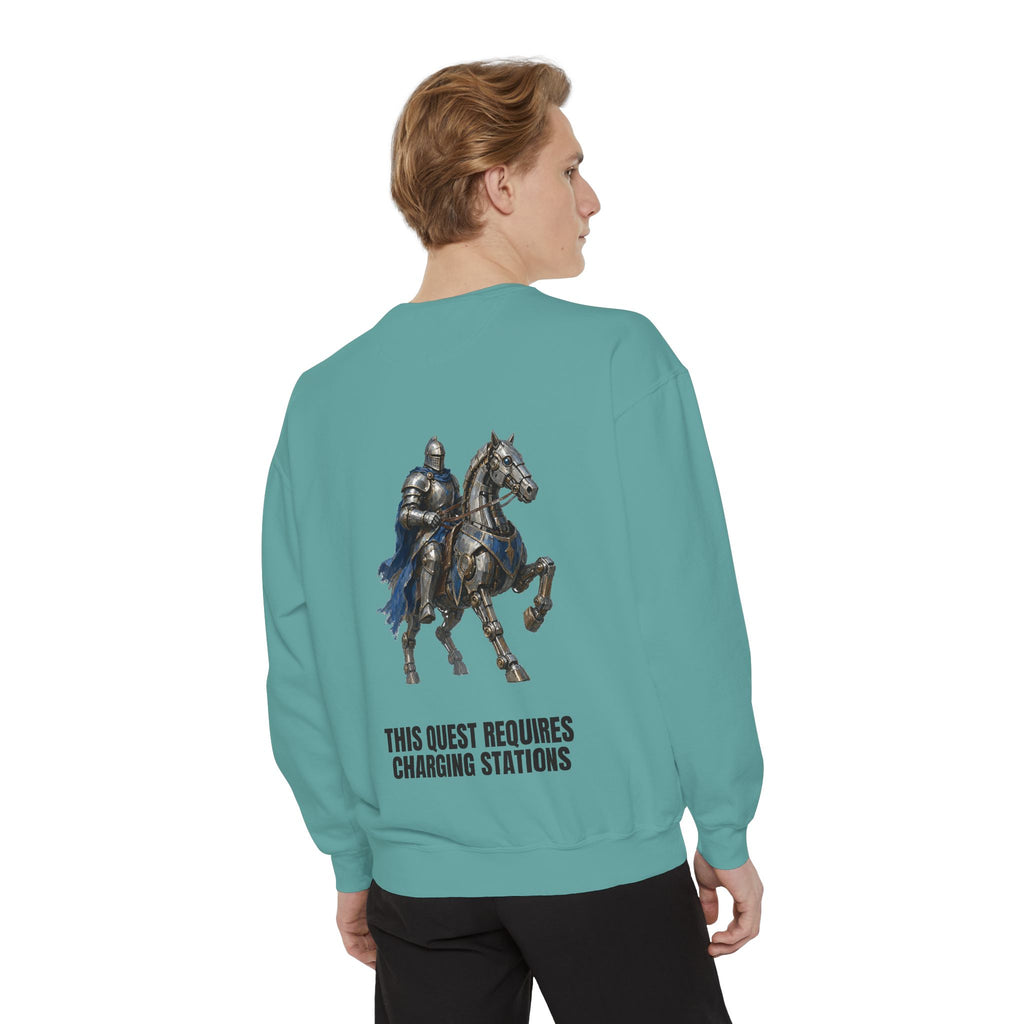 This Quest Requires Charging Stations Shirt, Knight Robot Horse Tee, Funny Gamer Tech Gift, Sci-Fi Fantasy Sweatshirt