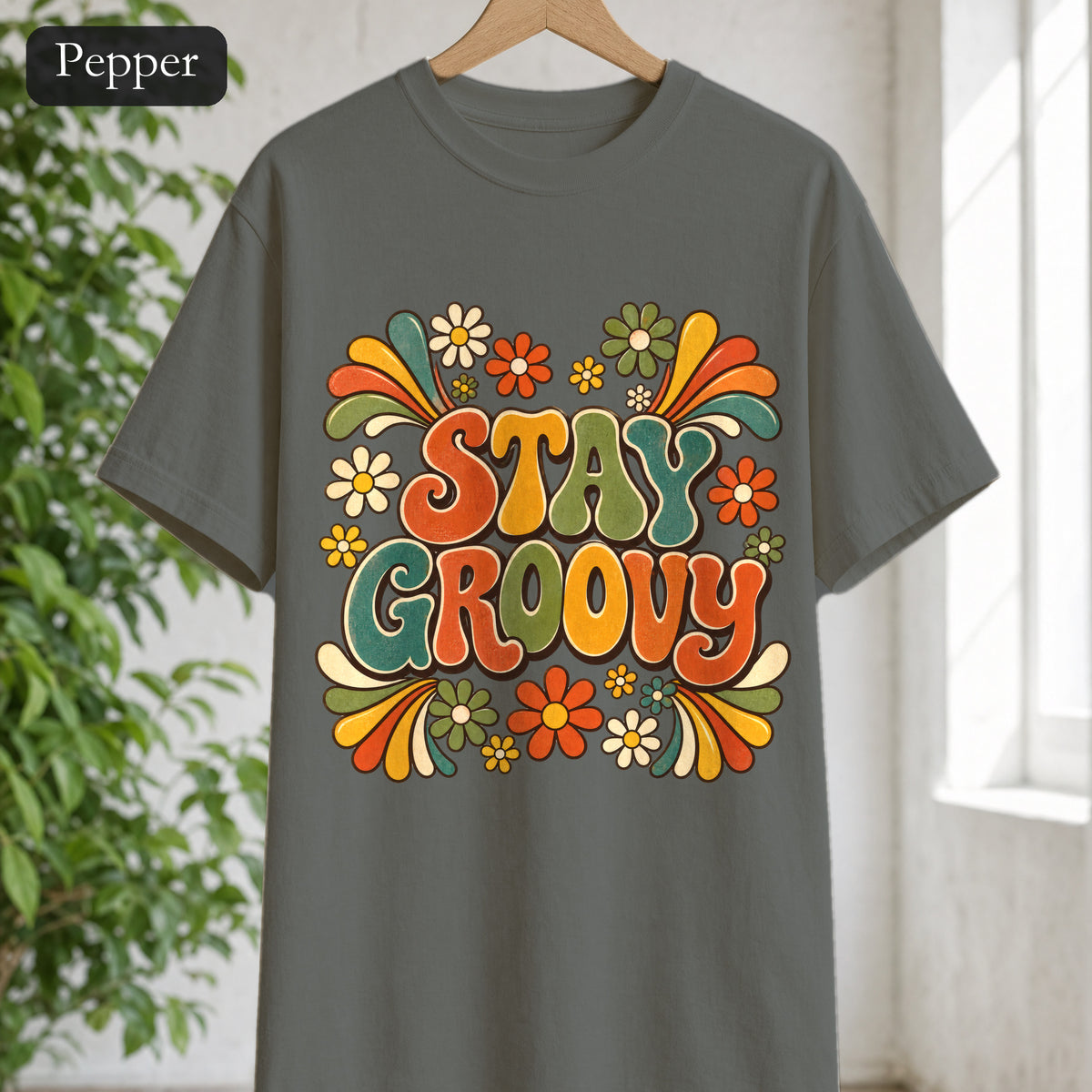 Stay Groovy Shirt, Retro 70s Tee, Groovy Aesthetic Gift, Positive Vibes Sweatshirt