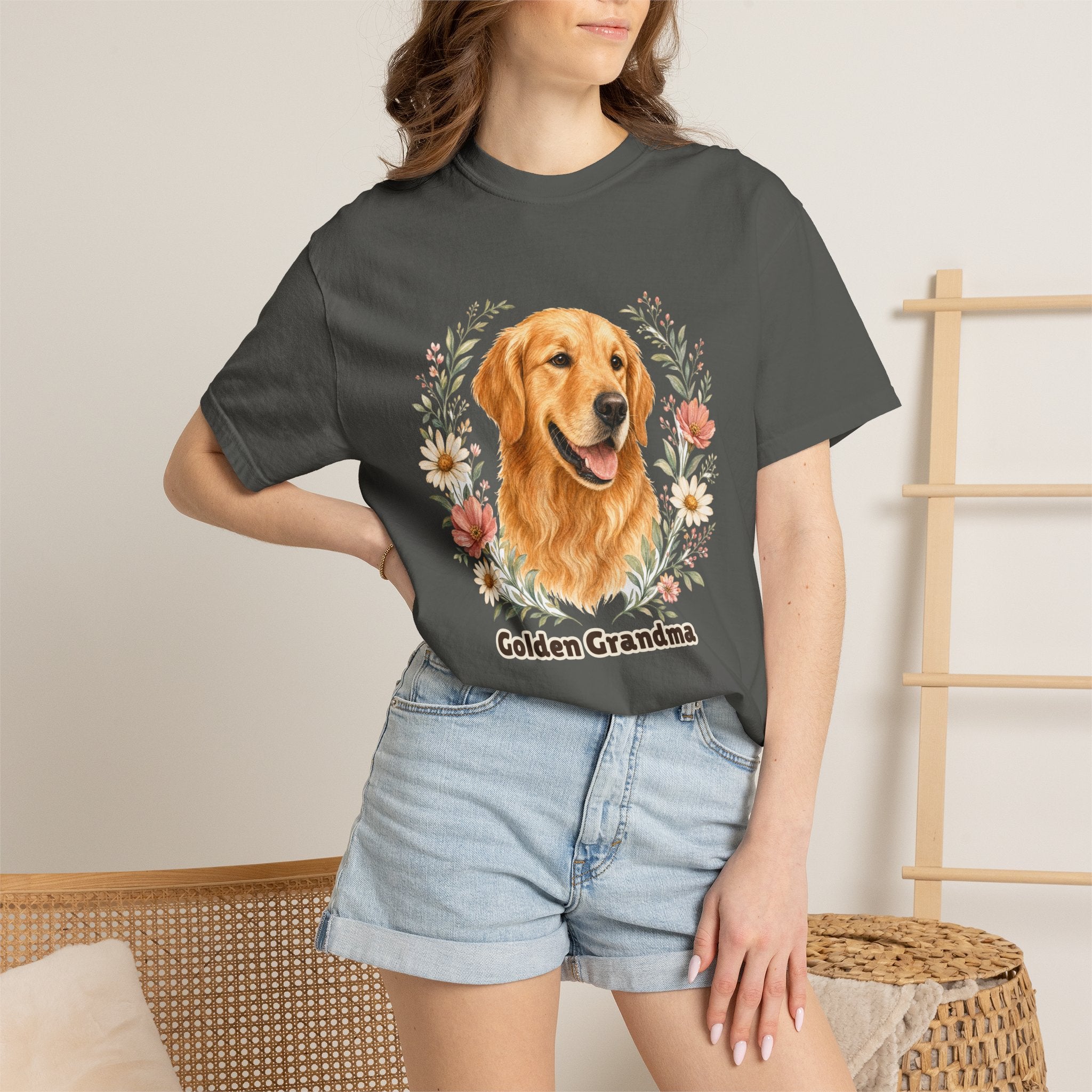 Golden Retriever Grandma Shirt, Golden Grandma Tee, Dog Grandma Gift, Wildflower Dog Lover Sweatshirt