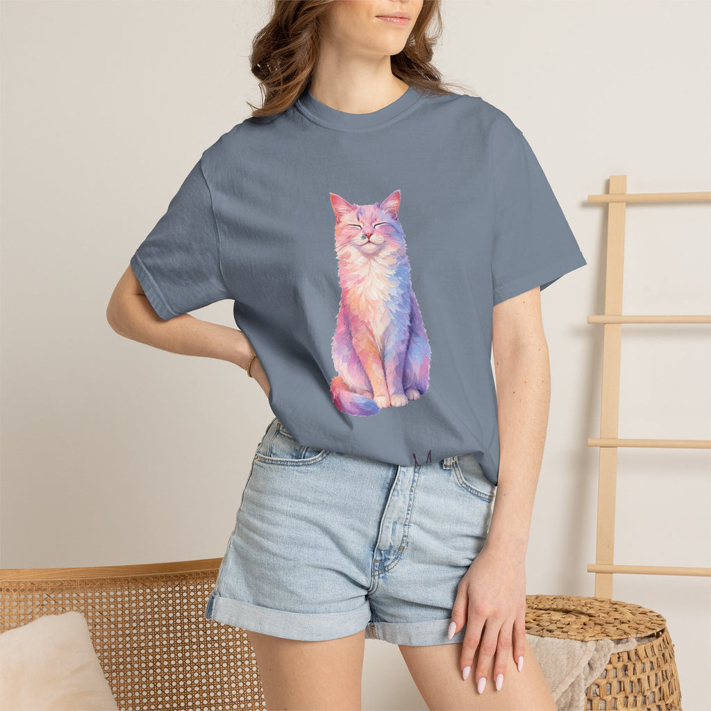 Cat Mom Shirt, Pastel Painterly Cat Tee, Cute Cat Lover Gift, Cat Owner Sweatshirt for Her