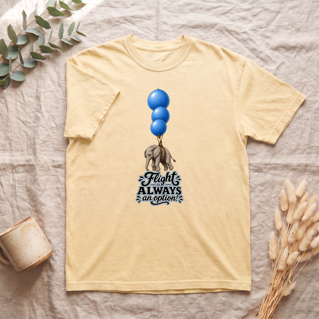 Blue Balloons Elephant illustration Shirt | Flight Always inspired quote
