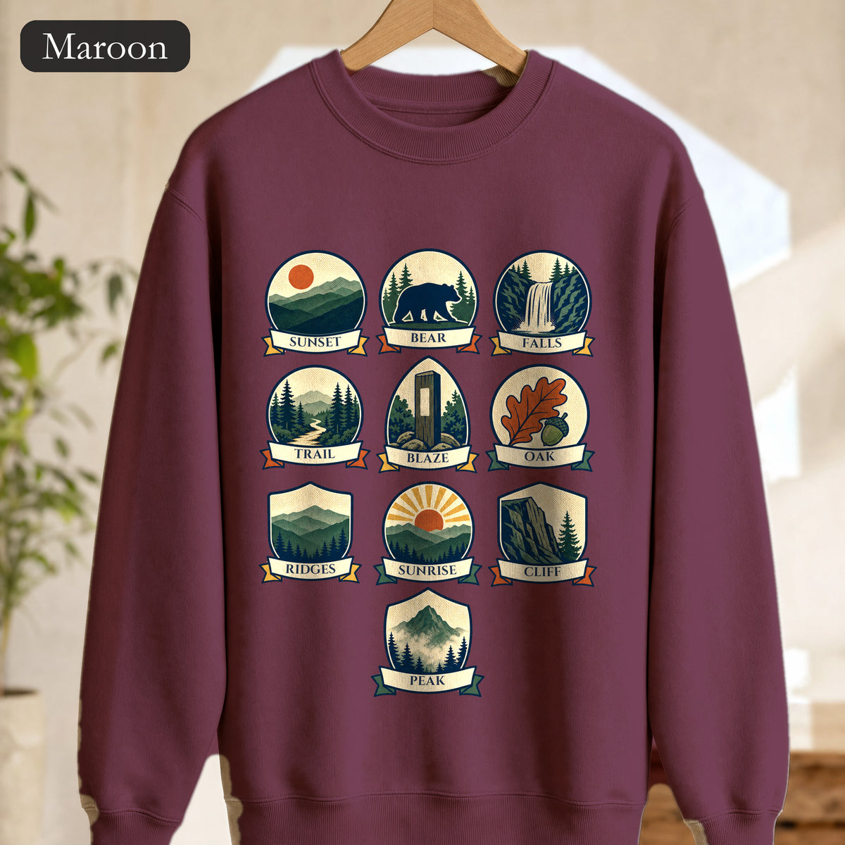 Appalachian Trail Shirt, Hiking Badge Tee, AT Thru Hiker Gift, Retro Adventure Nature Sweatshirt
